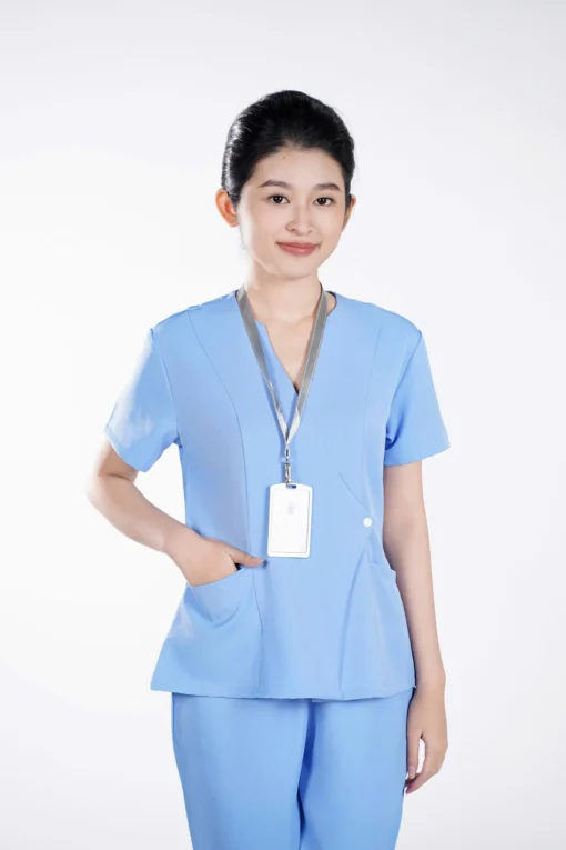 Đồng Phục Bộ Y Tế Nữ ( Srubs ) Màu Xanh Biển