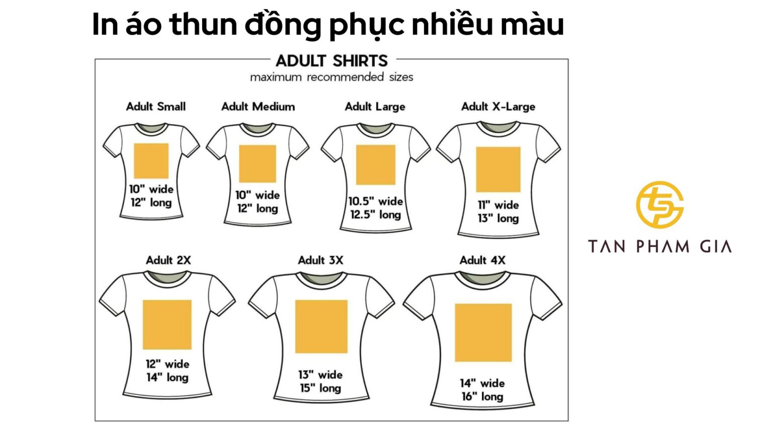 In áo thun đồng phục nhiều size