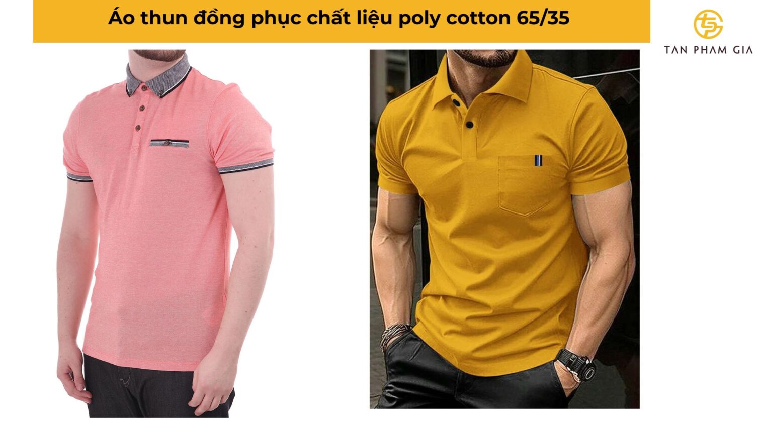 Áo thun đồng phục chất liệu poly cotton 65/35