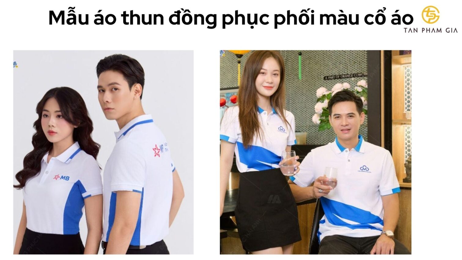 Mẫu áo thun đồng phục phối màu cổ áo
