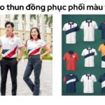 Mẫu áo thun đồng phục phối màu tay áo Mẫu áo thun đồng phục phối màu tay áo