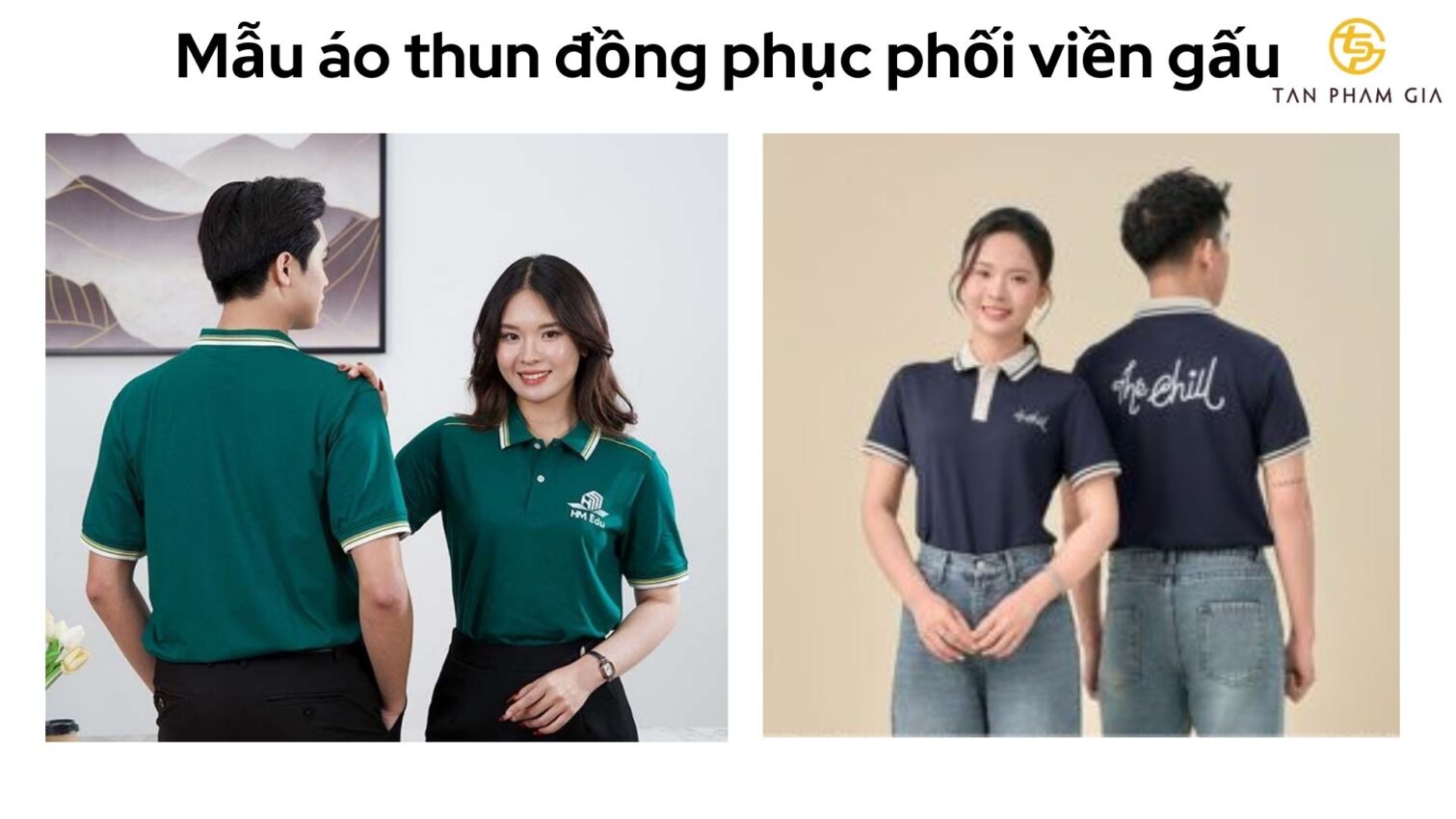 Mẫu áo thun đồng phục phối viền gấu