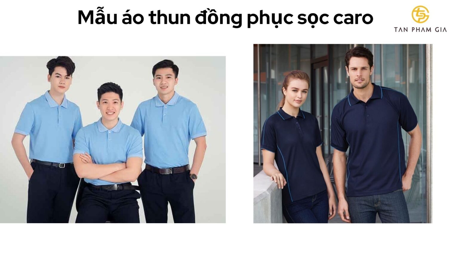 Mẫu áo thun đồng phục sọc caro