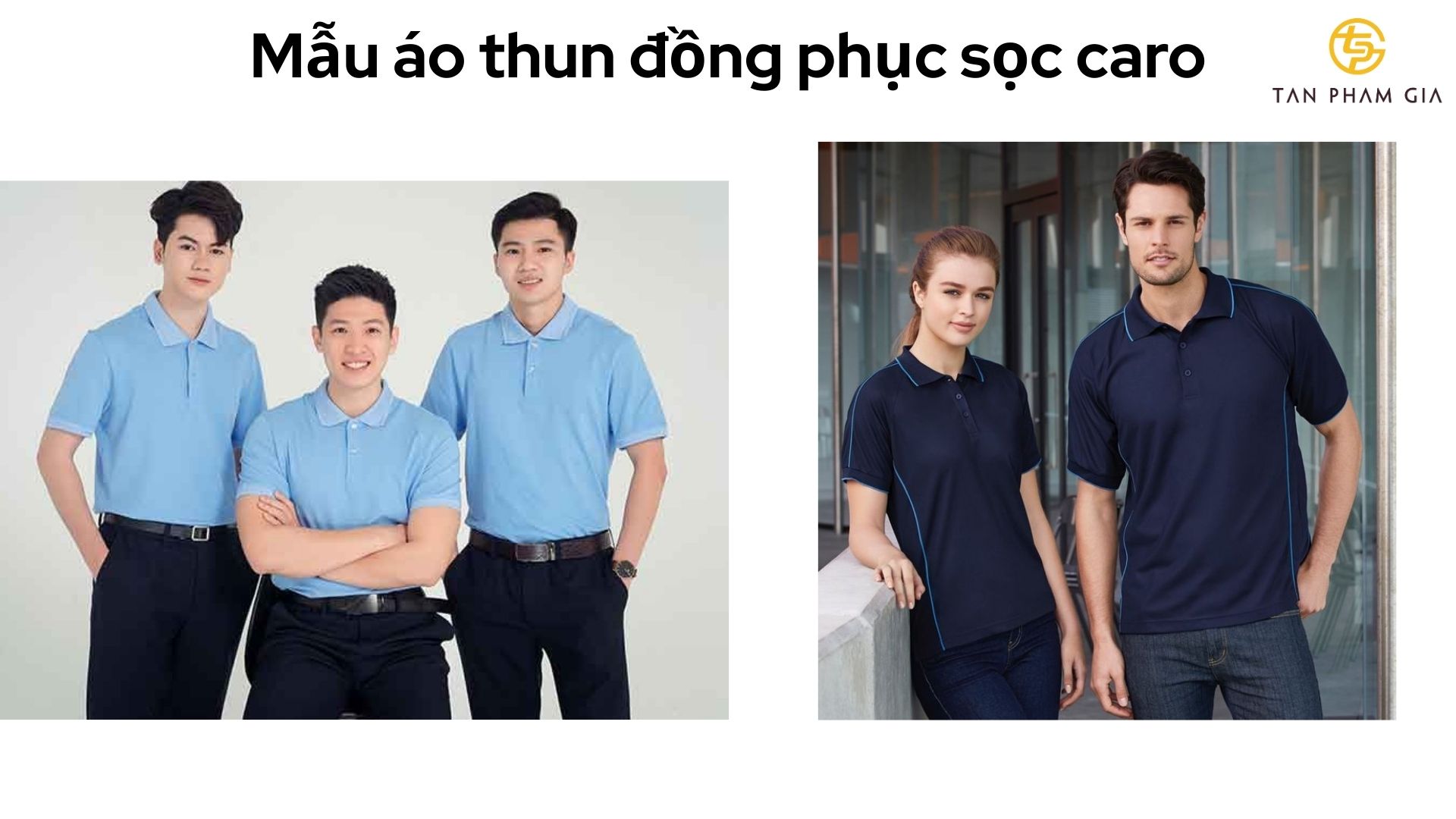 Mẫu áo thun đồng phục sọc caro