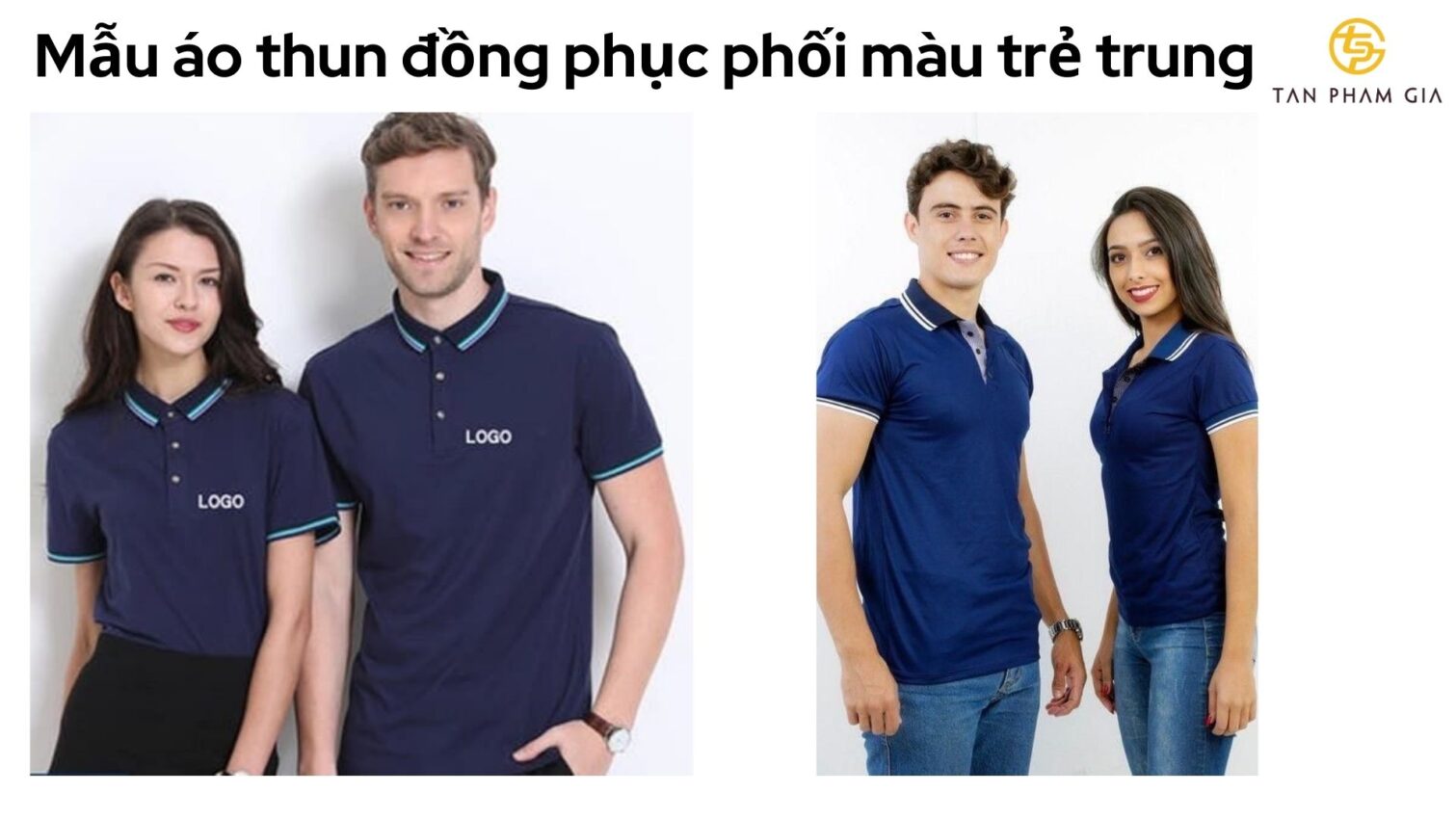 Mẫu áo thun đồng phục phối màu trẻ trung