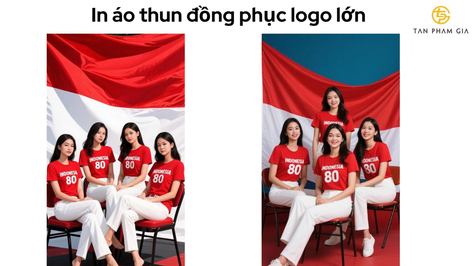 In áo thun đồng phục logo lớn