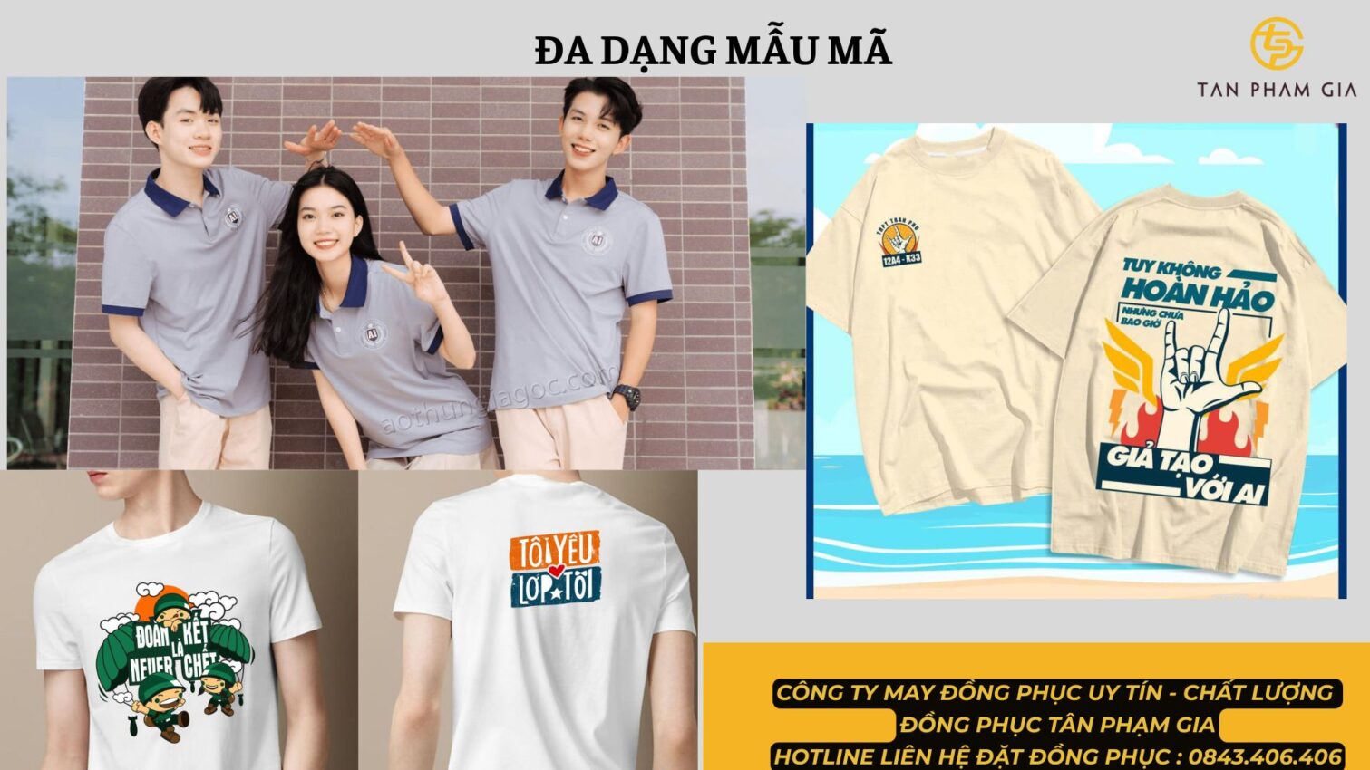 Đa dạng mẫu mã áo thun đồng phục lớp học