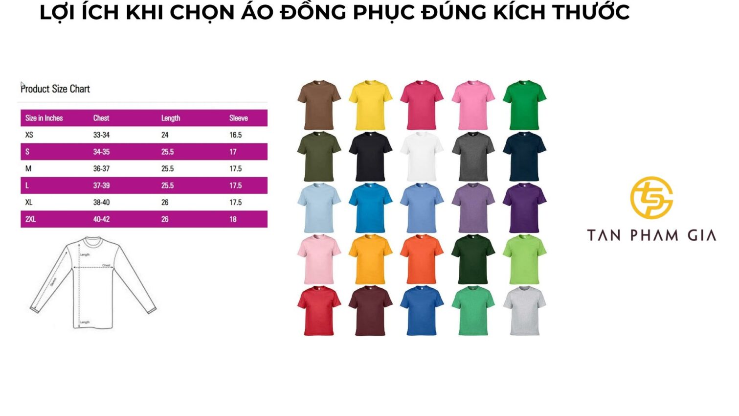 in áo thun đồng phục theo kích thước