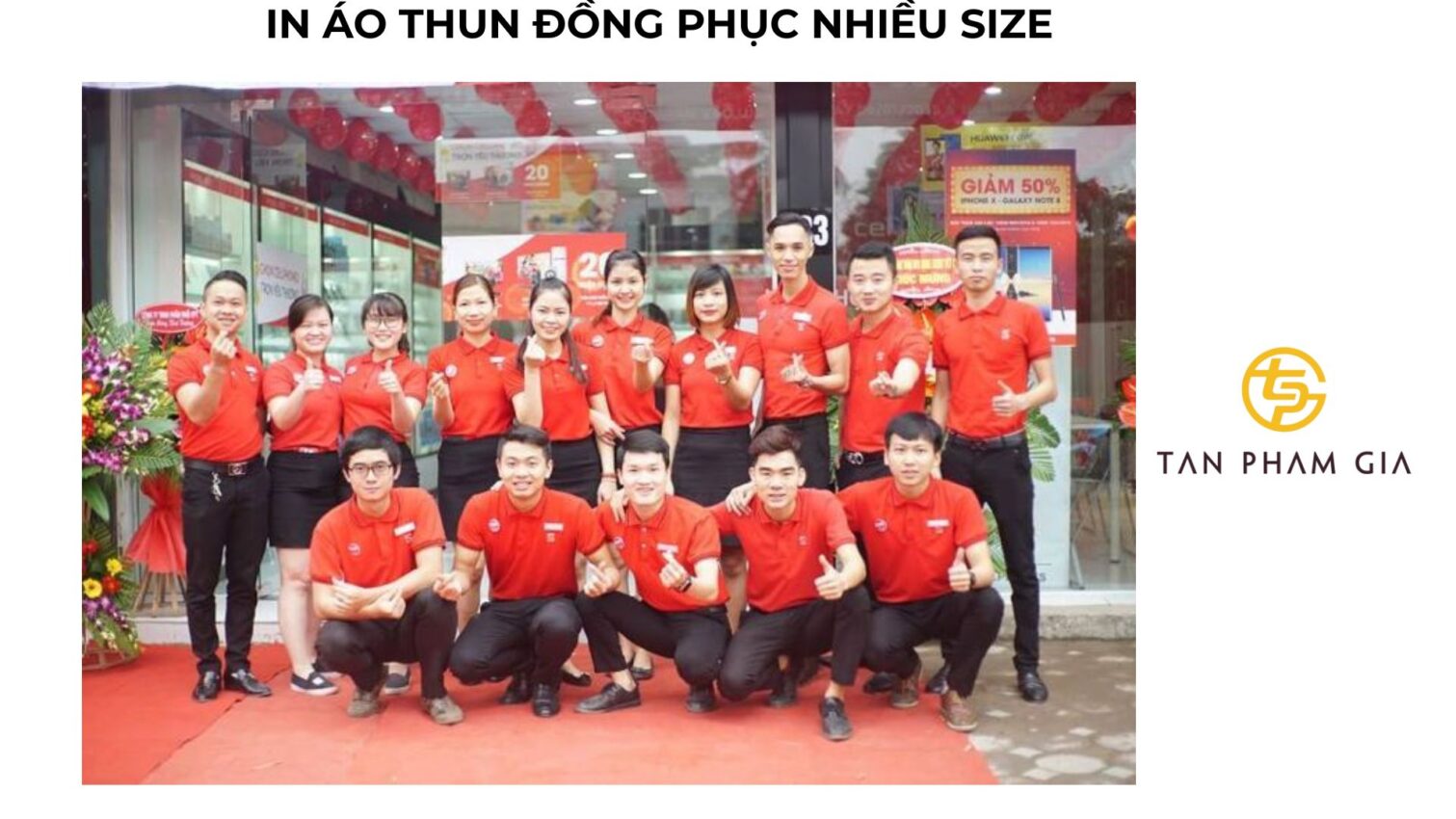 In áo thun đồng phục nhiều size