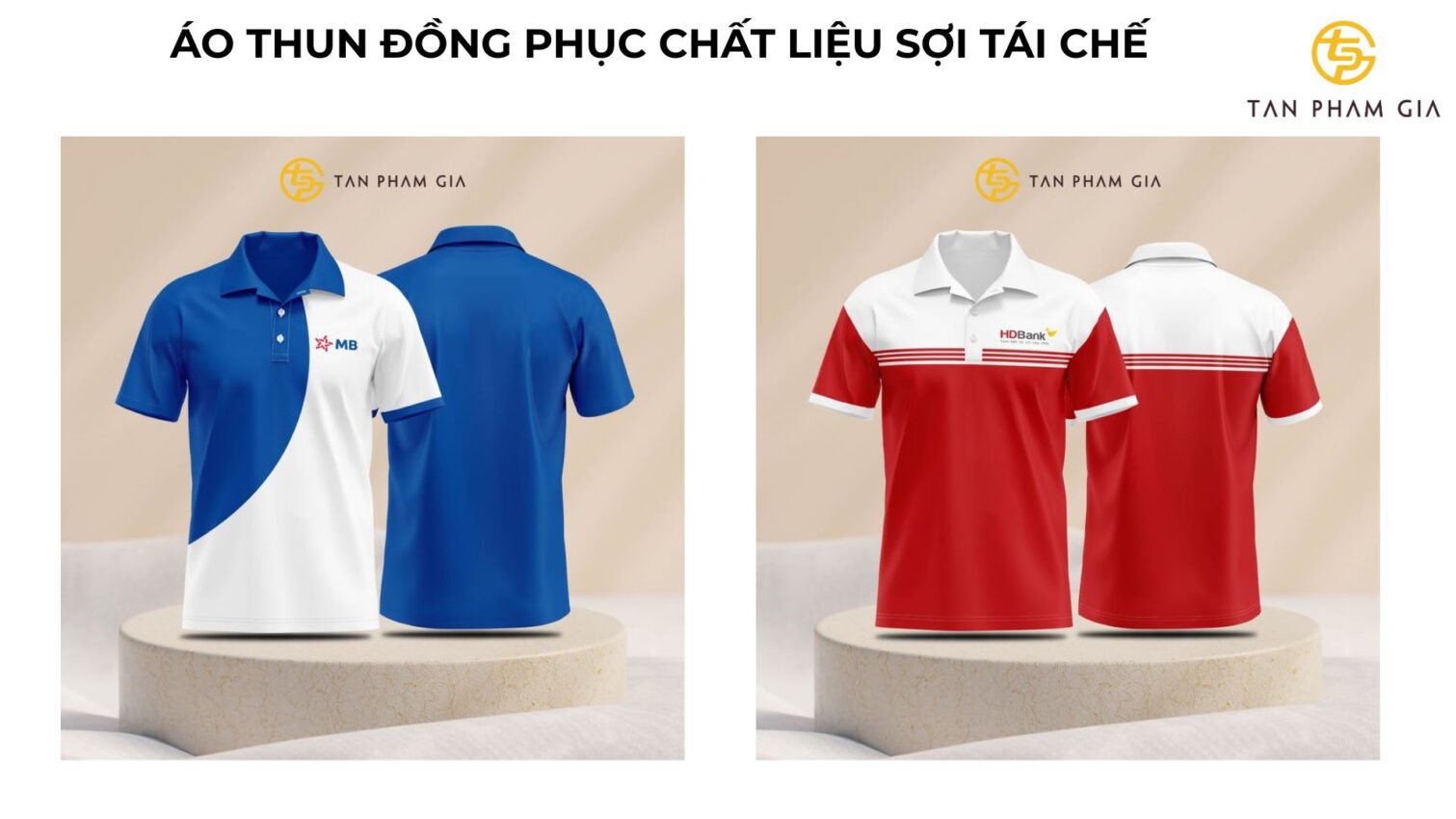 Áo thun đồng phục chất liệu sợi tái chế