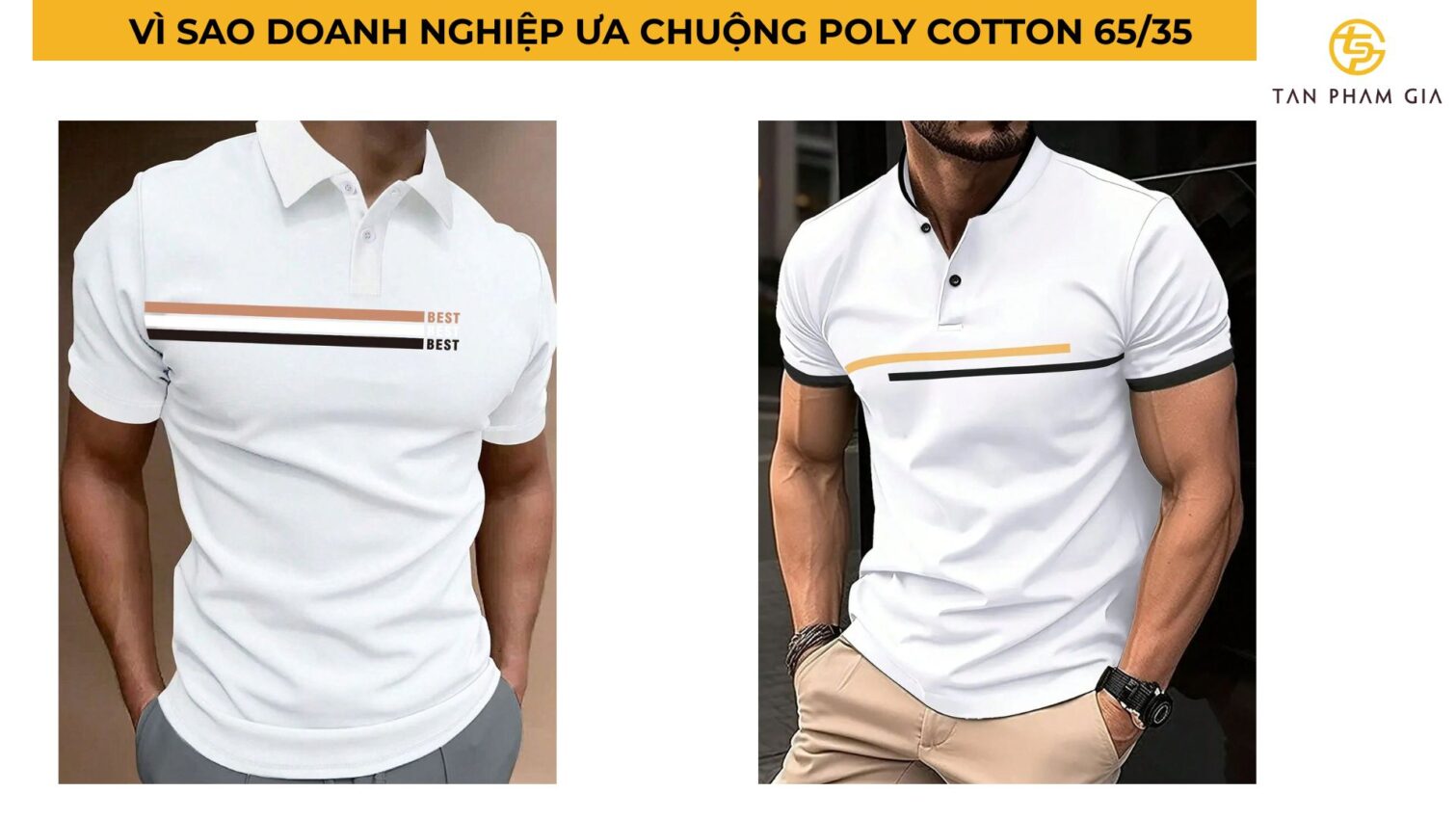 Áo thun đồng phục chất liệu poly cotton 65/35