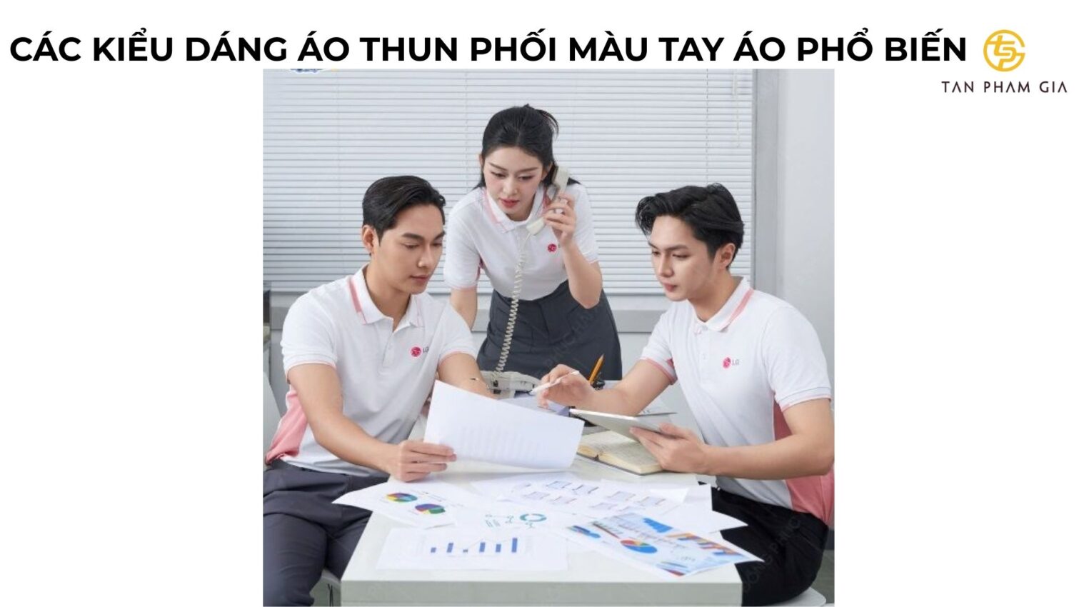 Mẫu áo thun đồng phục phối màu tay áo