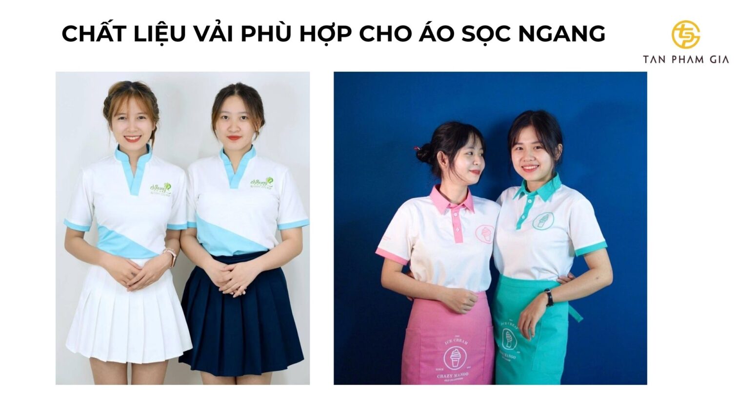 Mẫu áo thun đồng phục phối sọc ngang