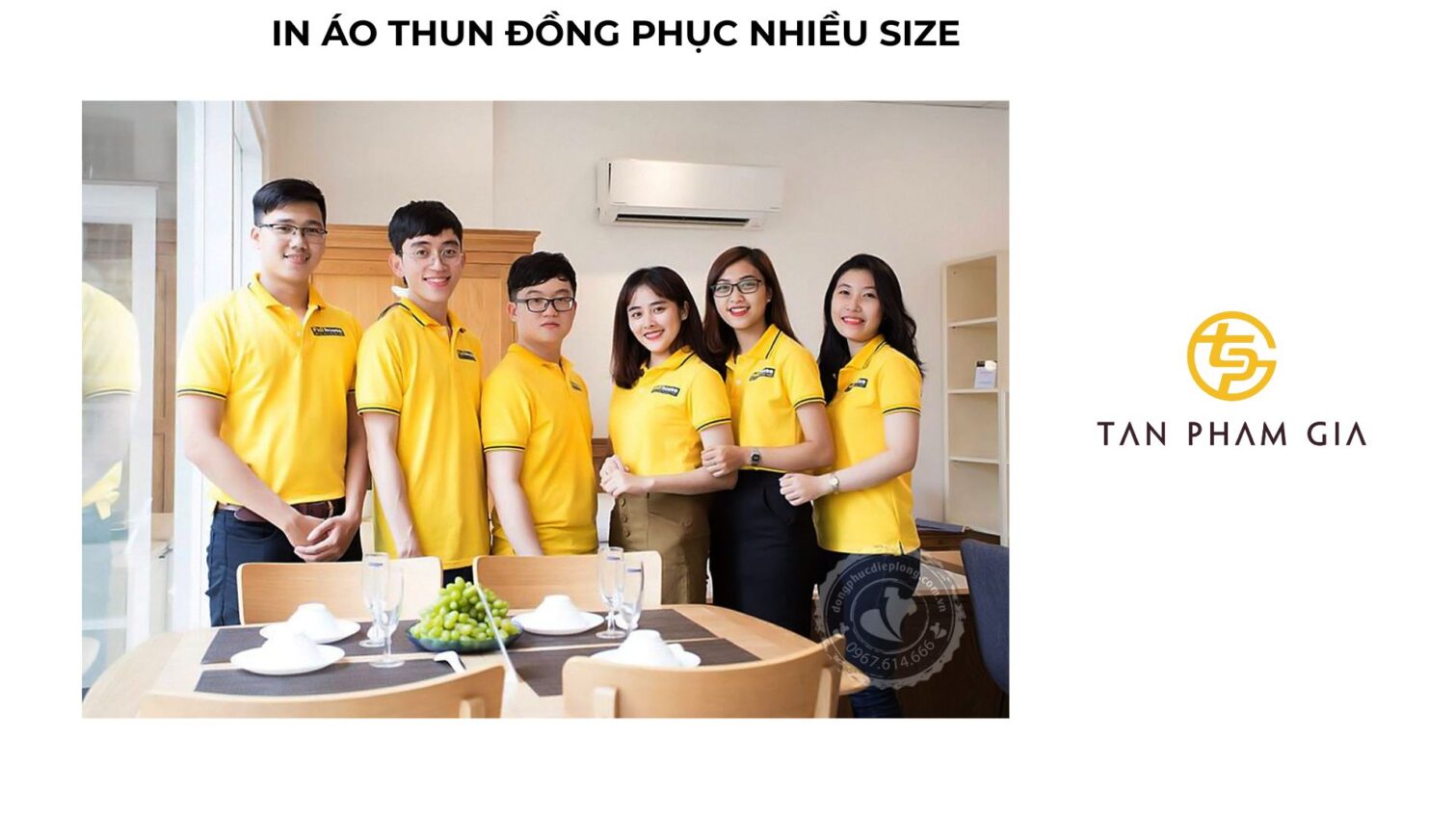 In áo thun đồng phục nhiều size