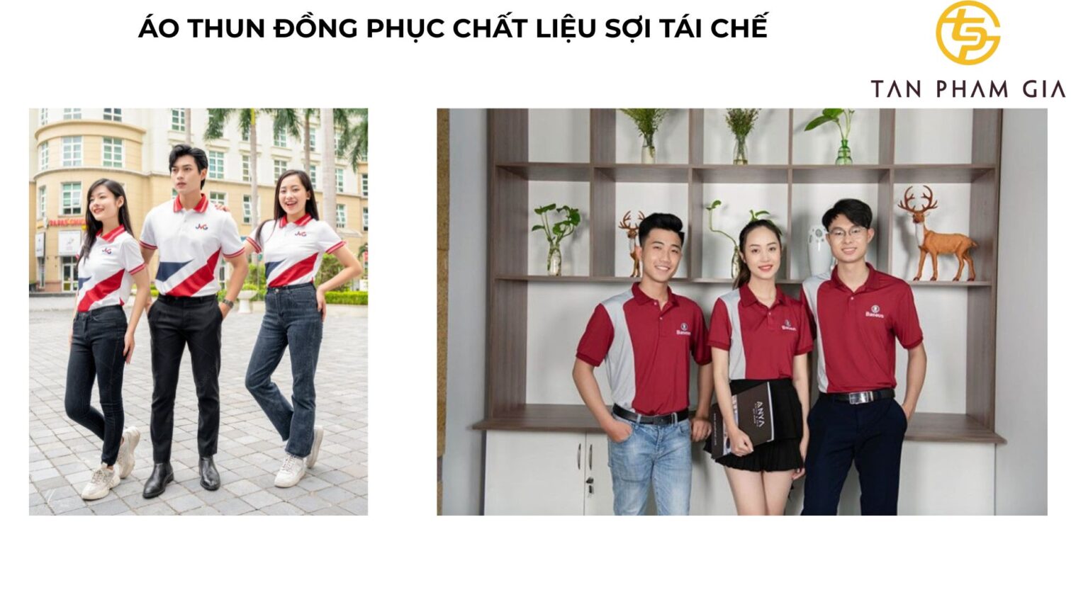 Áo thun đồng phục chất liệu sợi tái chế