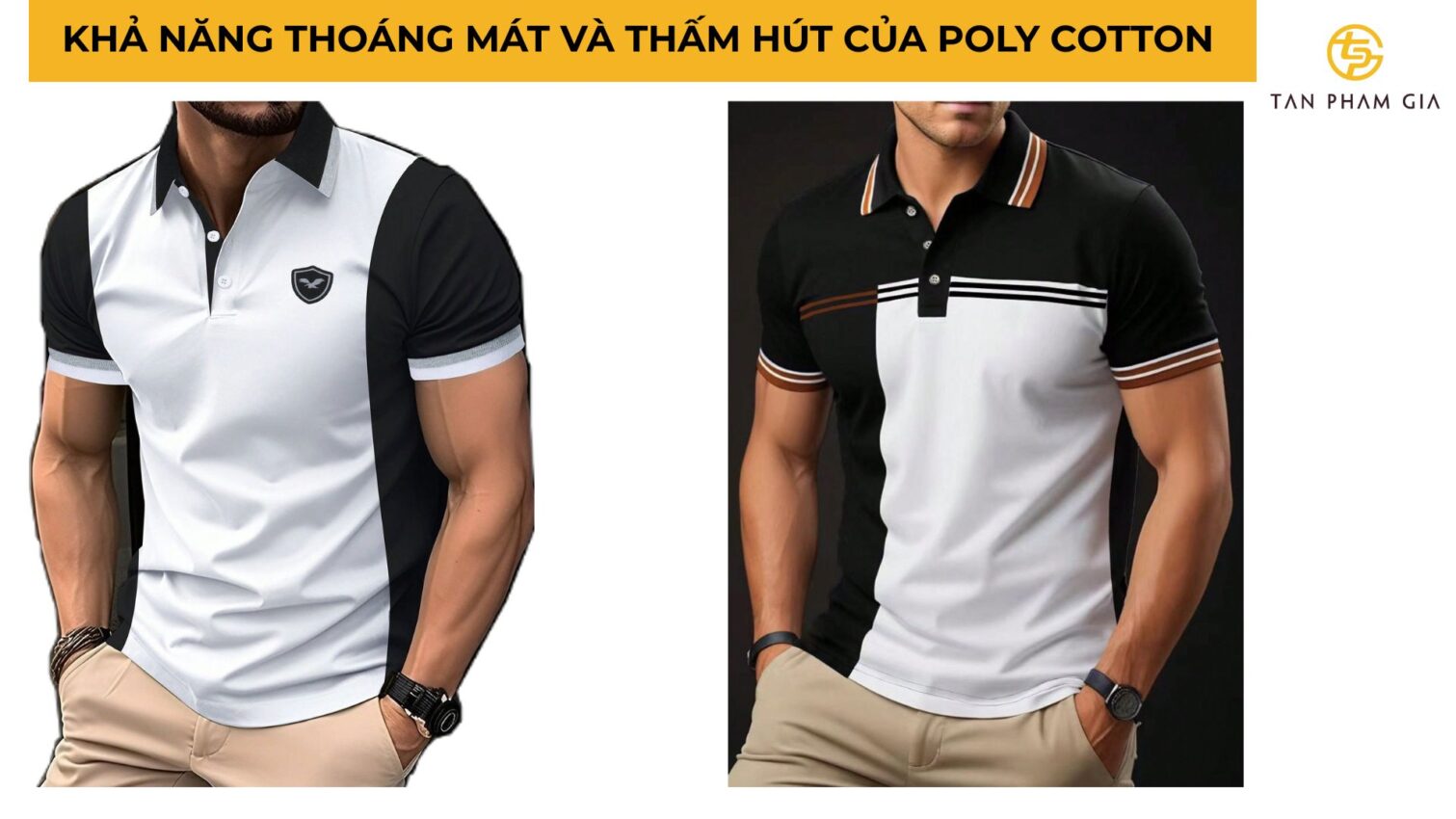 Áo thun đồng phục chất liệu poly cotton 65/35