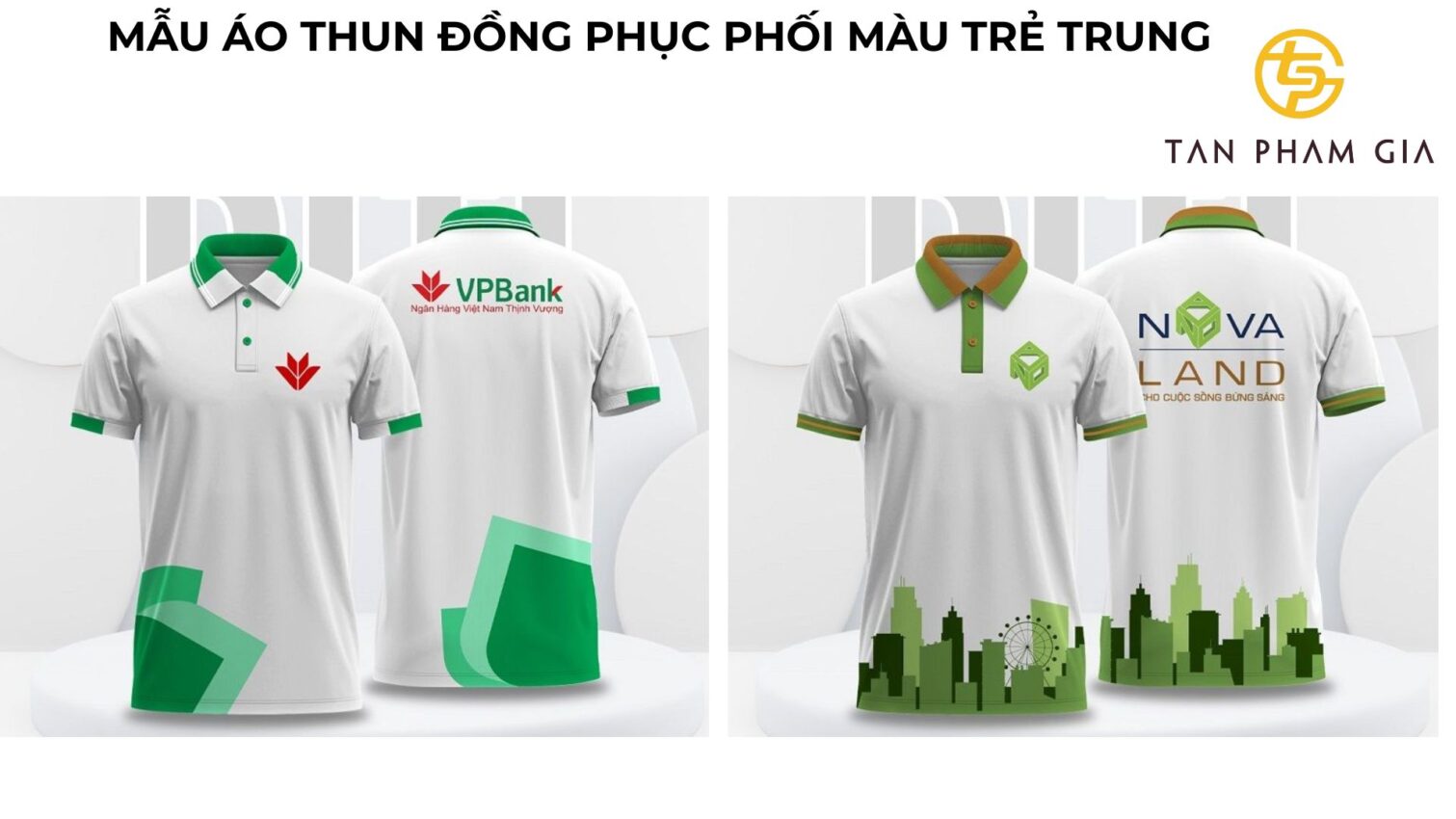 Mẫu áo thun đồng phục phối màu trẻ trung