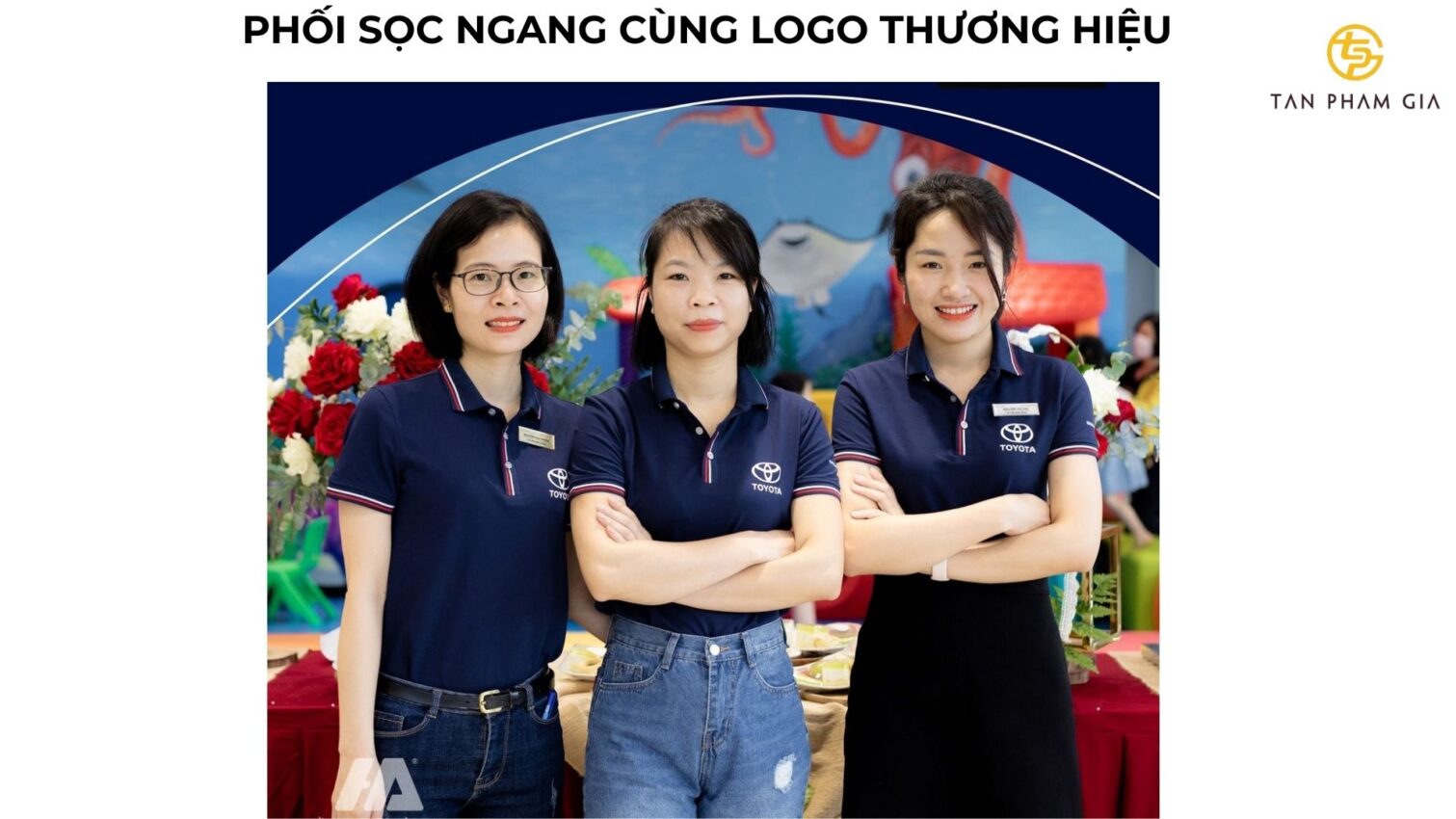 Mẫu áo thun đồng phục phối sọc ngang