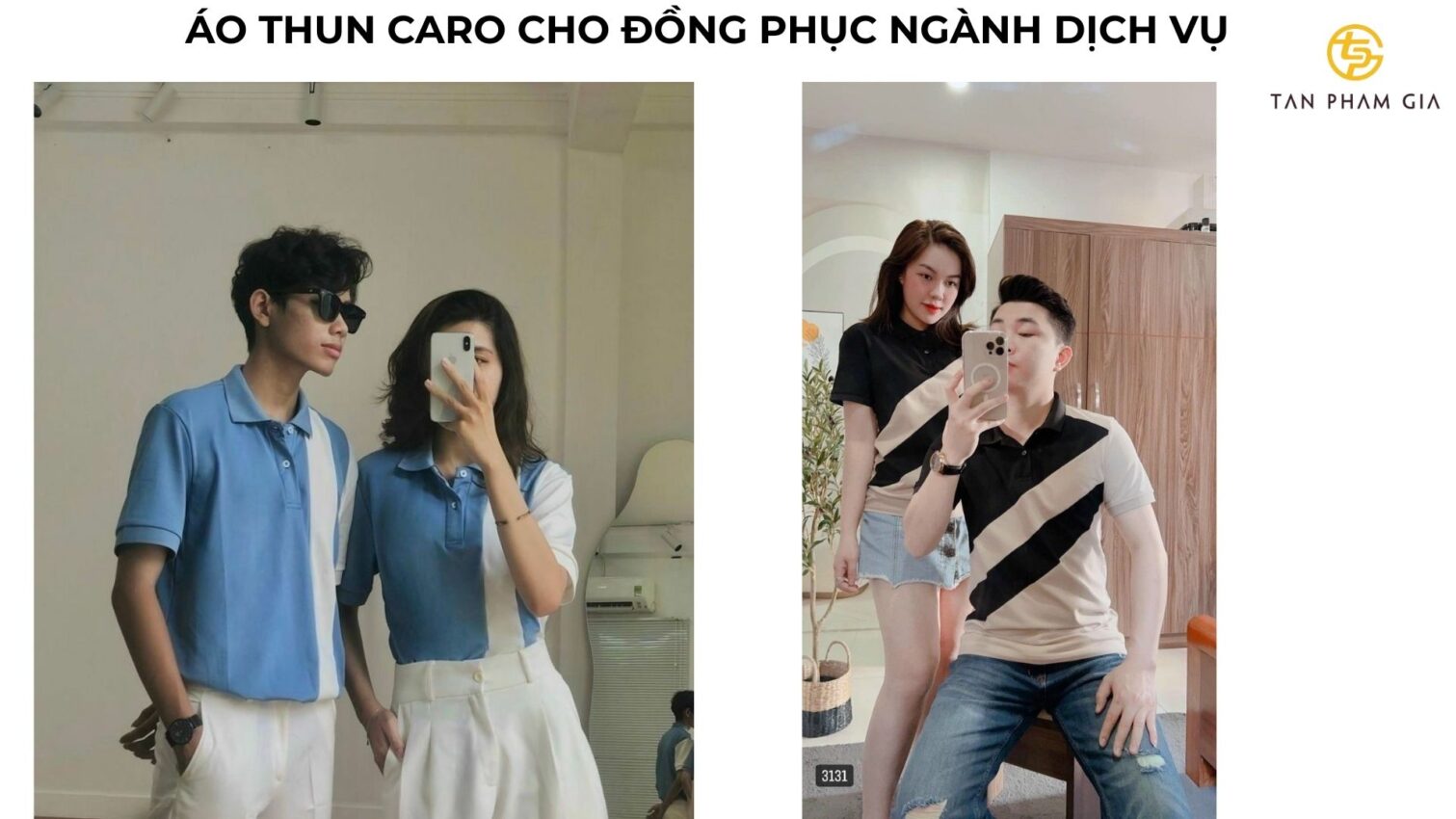 Mẫu áo thun đồng phục sọc caro