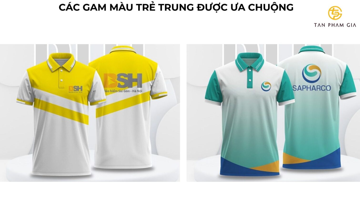 Mẫu áo thun đồng phục phối màu trẻ trung