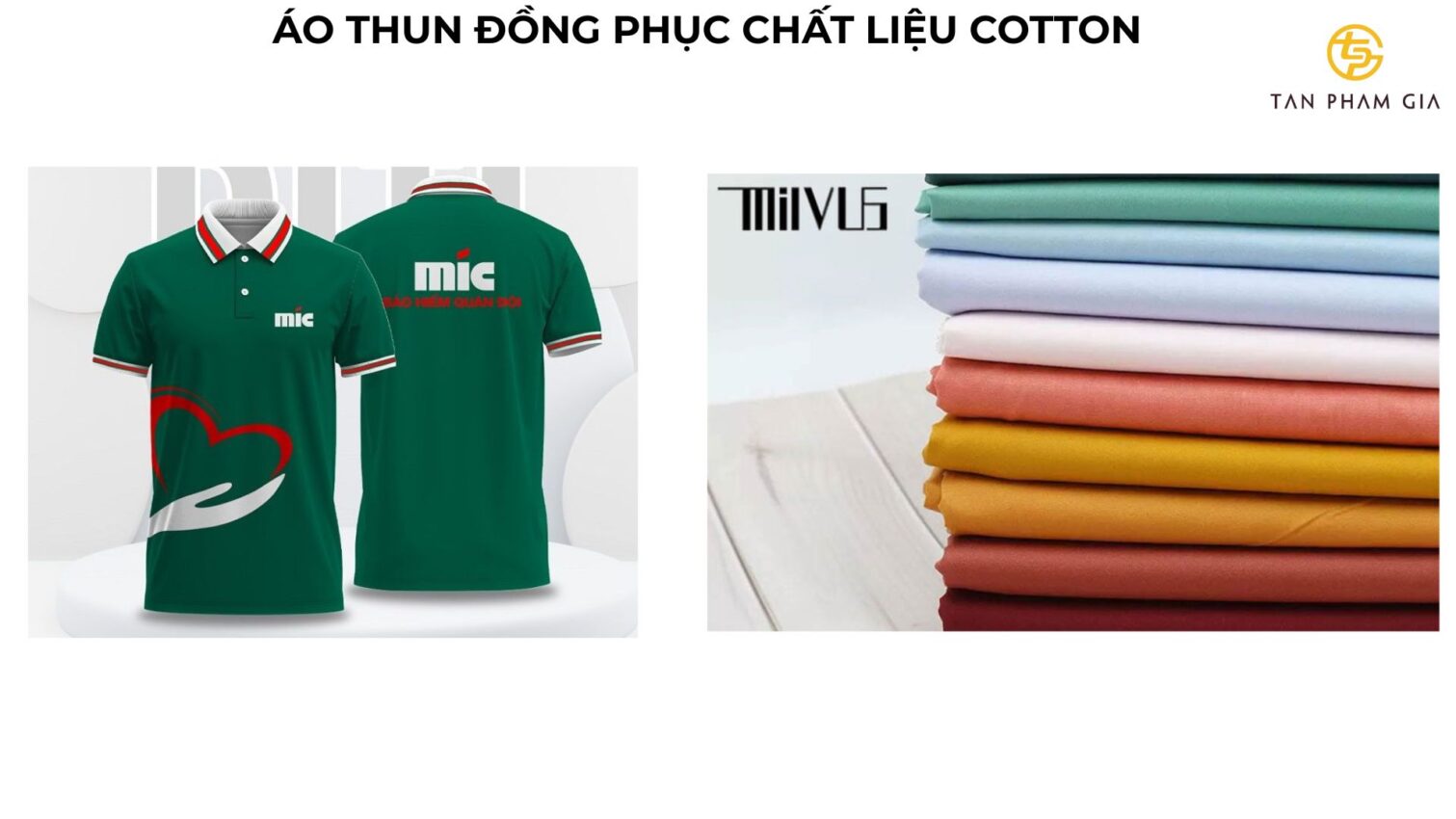 Áo thun đồng phục chất liệu poly cotton 65/35