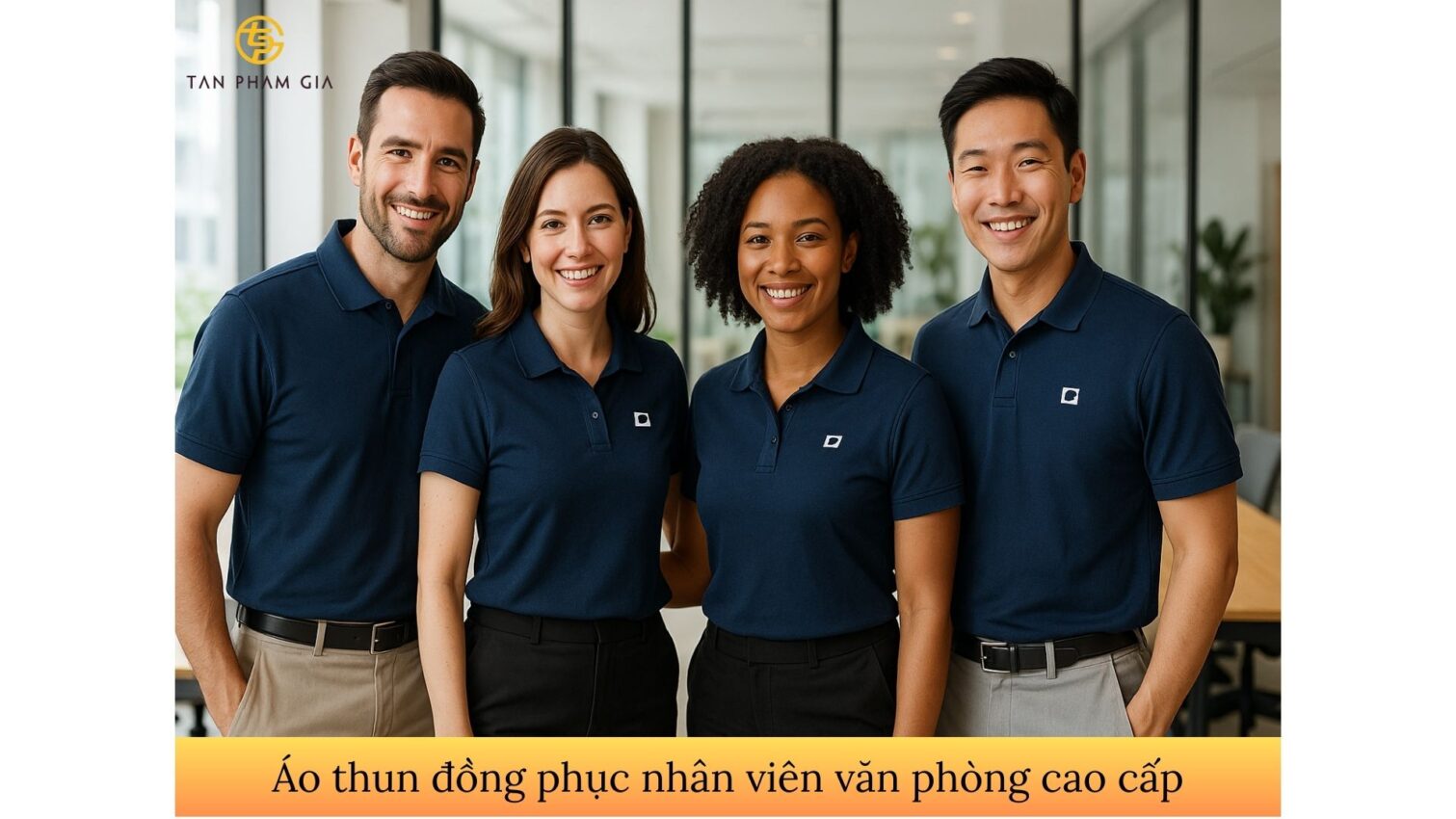 Áo thun đồng phục nhân viên văn phòng cao cấp