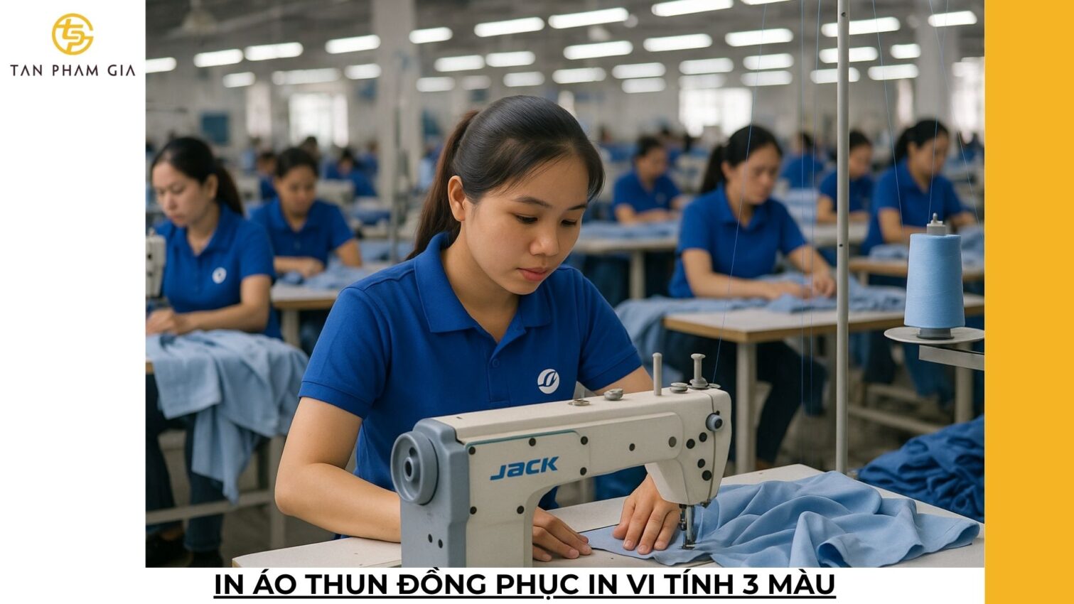 In áo thun đồng phục in vi tính 3 màu