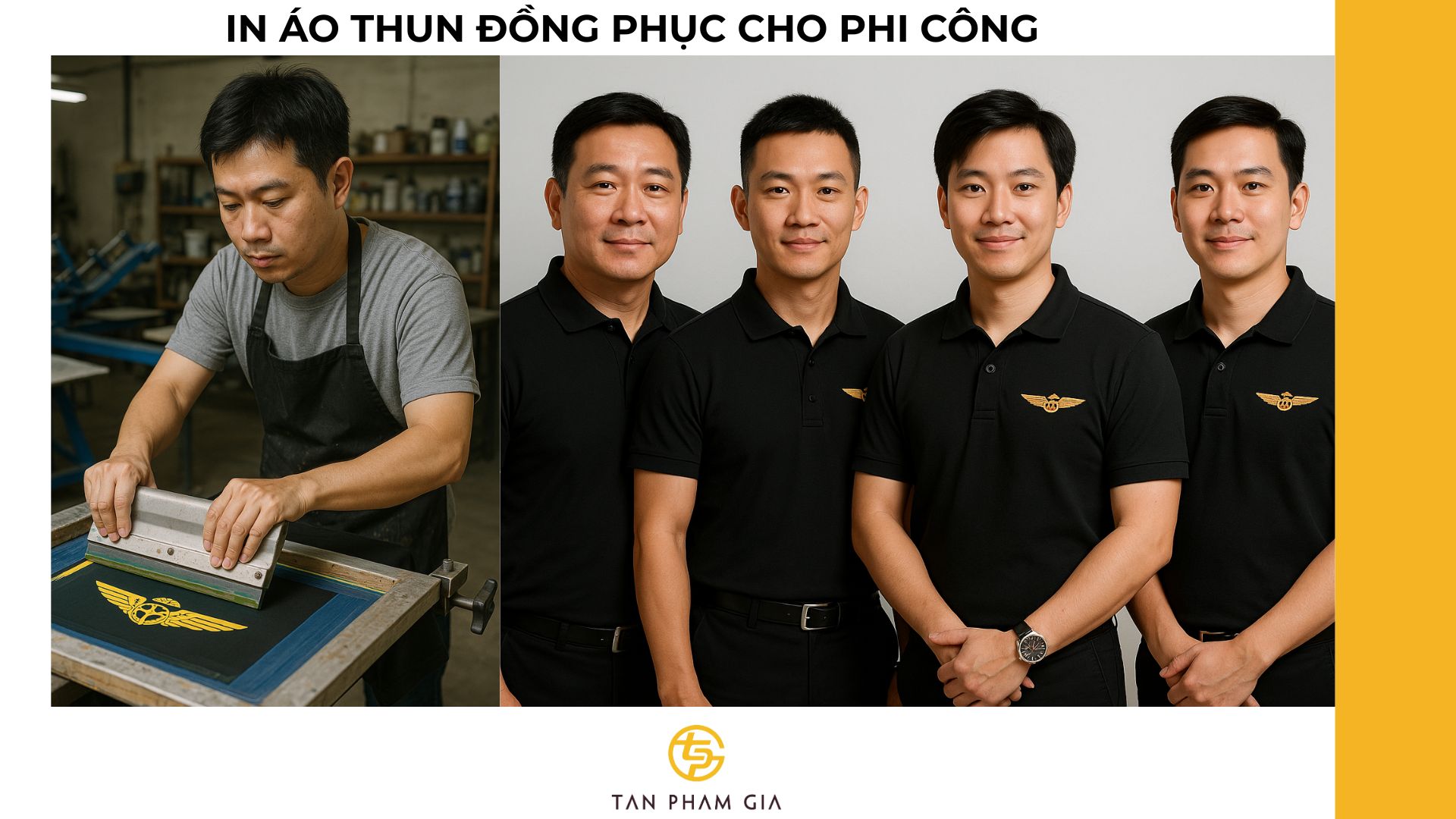 In áo thun đồng phục cho phi công