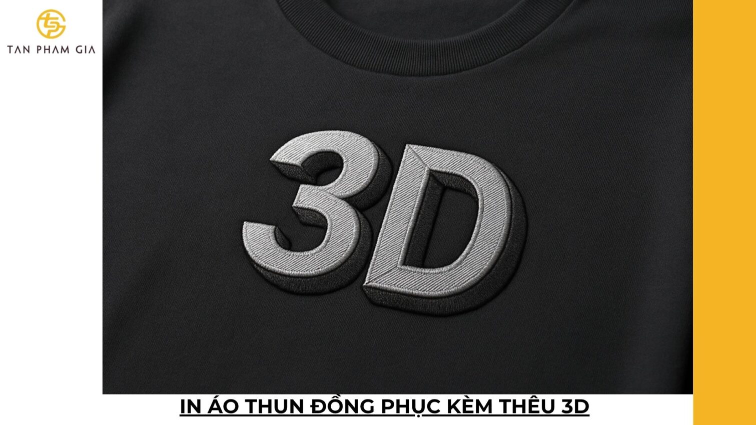 In áo thun đồng phục kèm thêu 3D