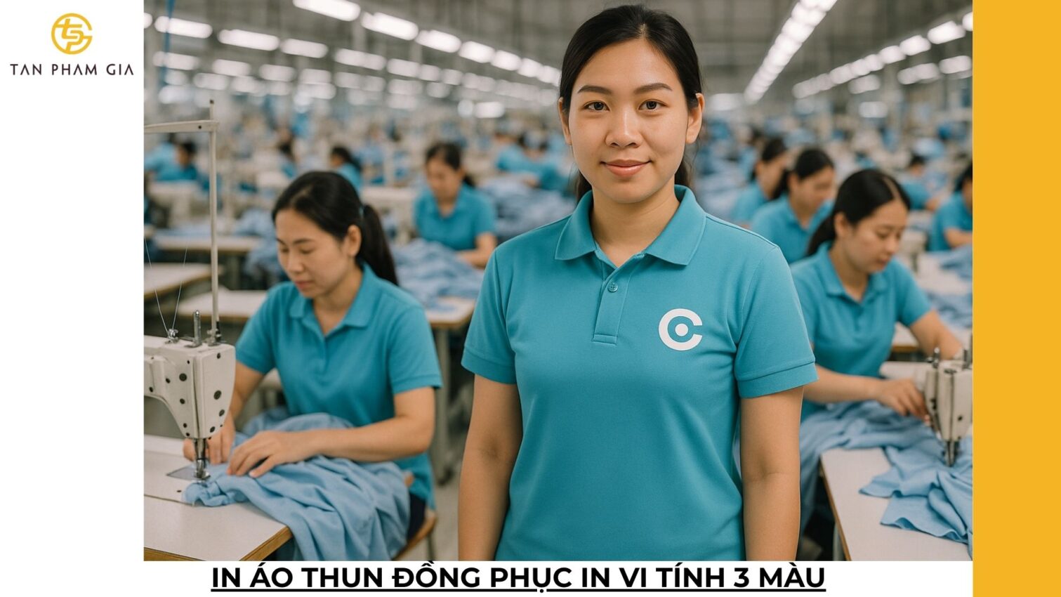In áo thun đồng phục in vi tính 3 màu