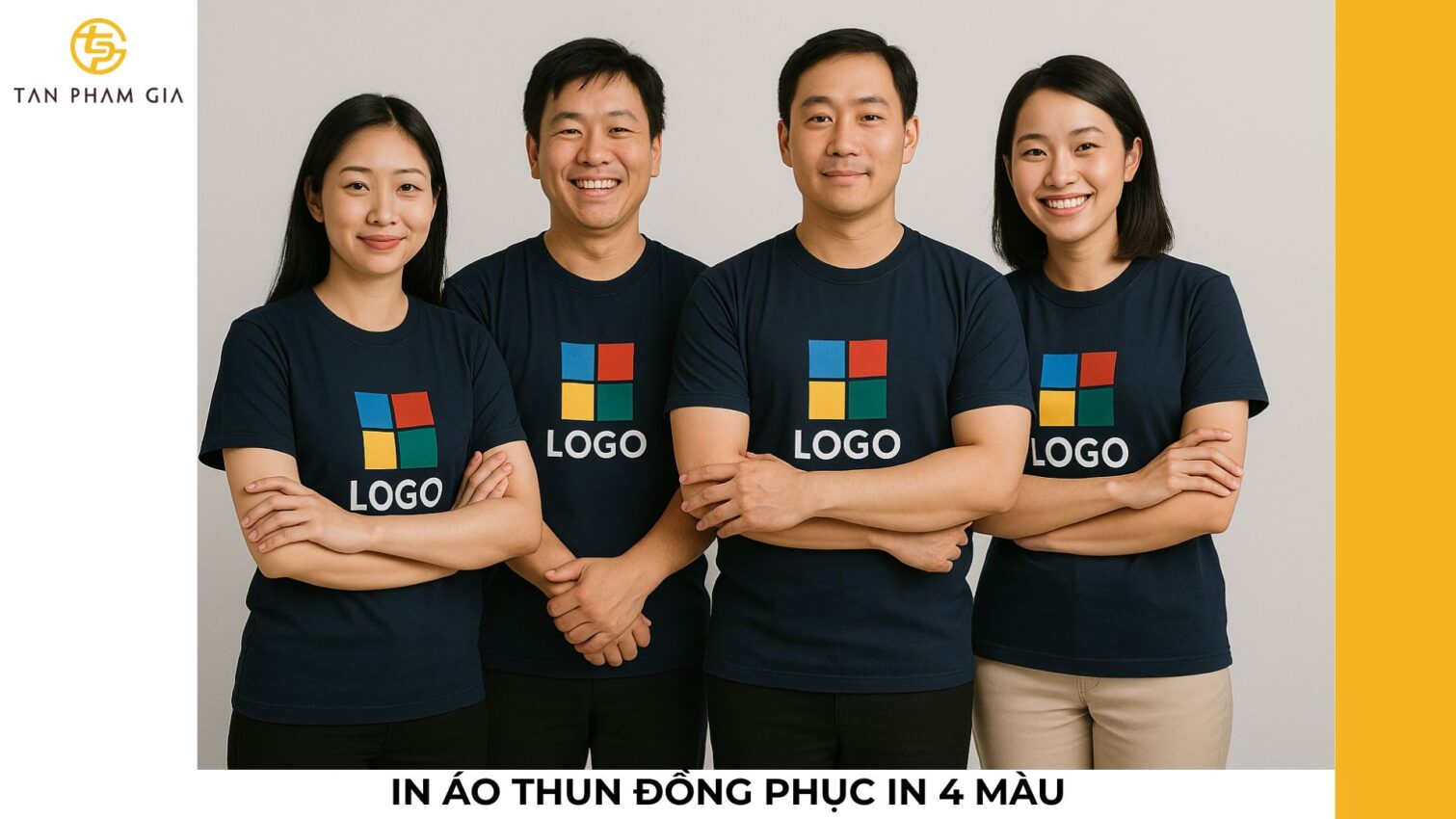 In áo thun đồng phục in 4 màu