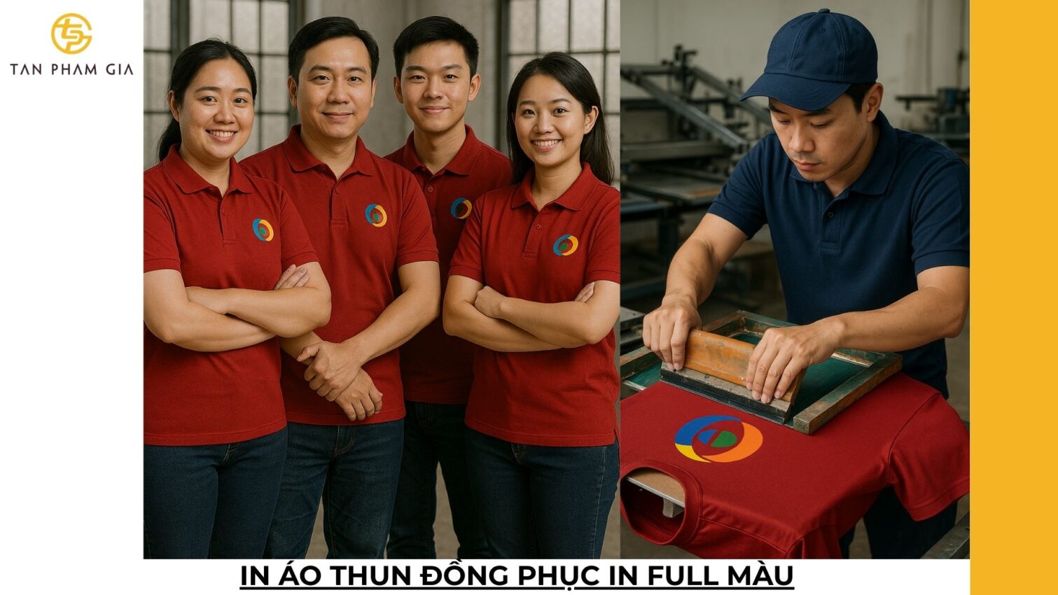 In áo thun đồng phục in full màu