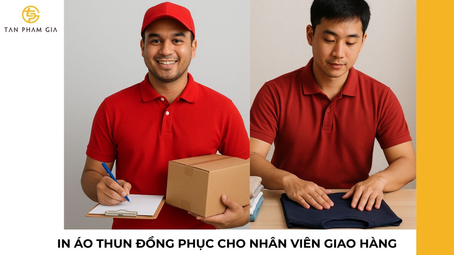 In áo thun đồng phục cho nhân viên giao hàng