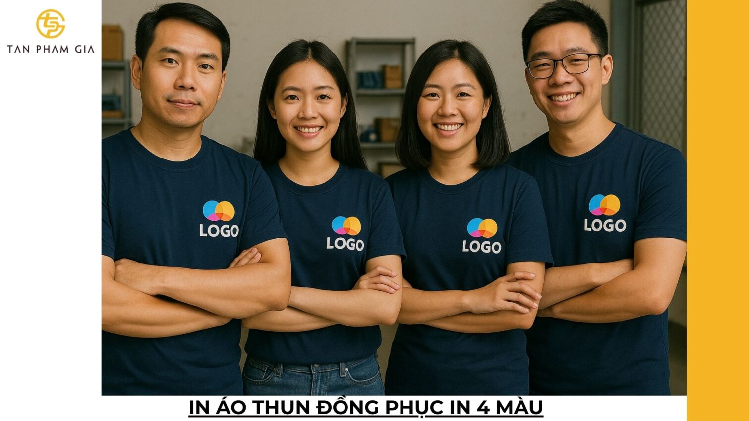 In áo thun đồng phục in 4 màu