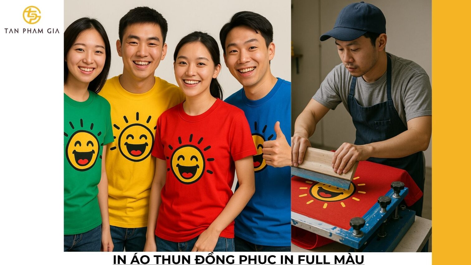 In áo thun đồng phục in full màu