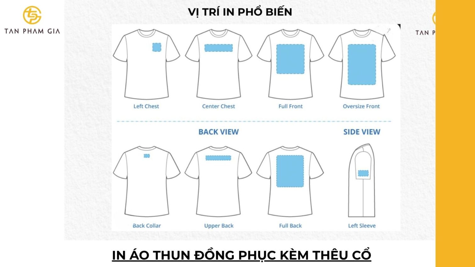 In áo thun đồng phục kèm thêu cổ