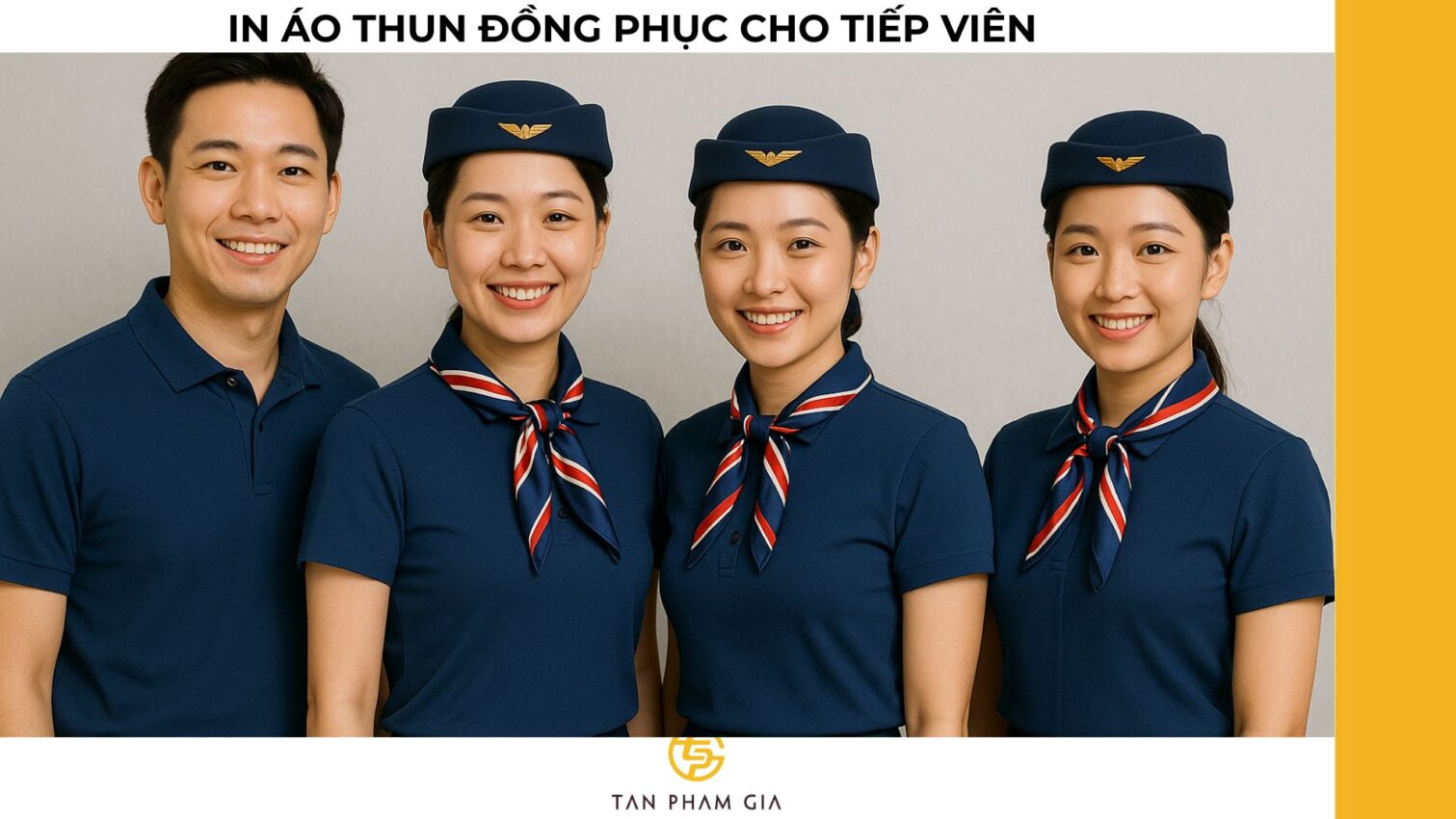 In áo thun đồng phục cho tiếp viên