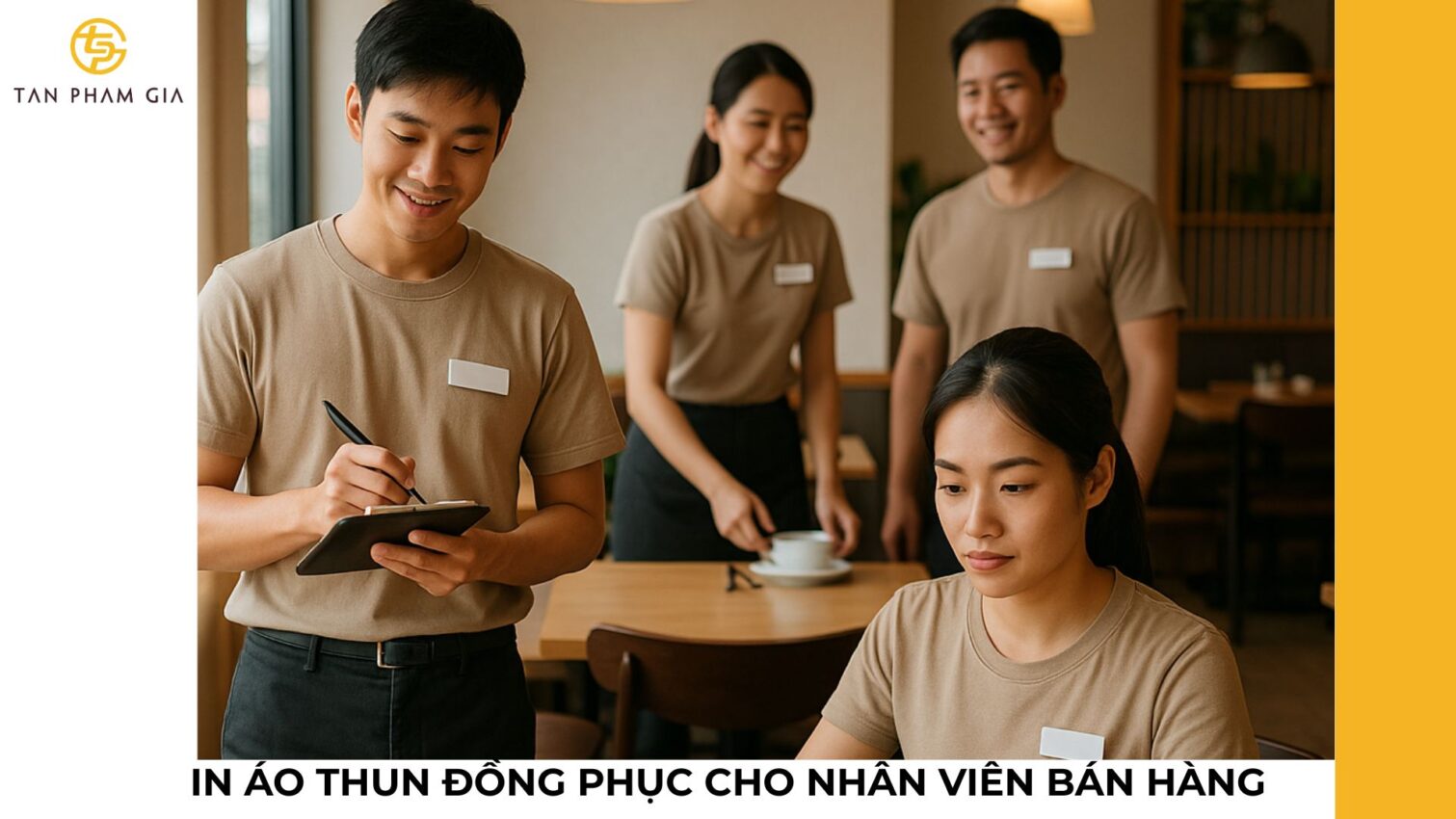 In áo thun đồng phục cho nhân viên bán hàng