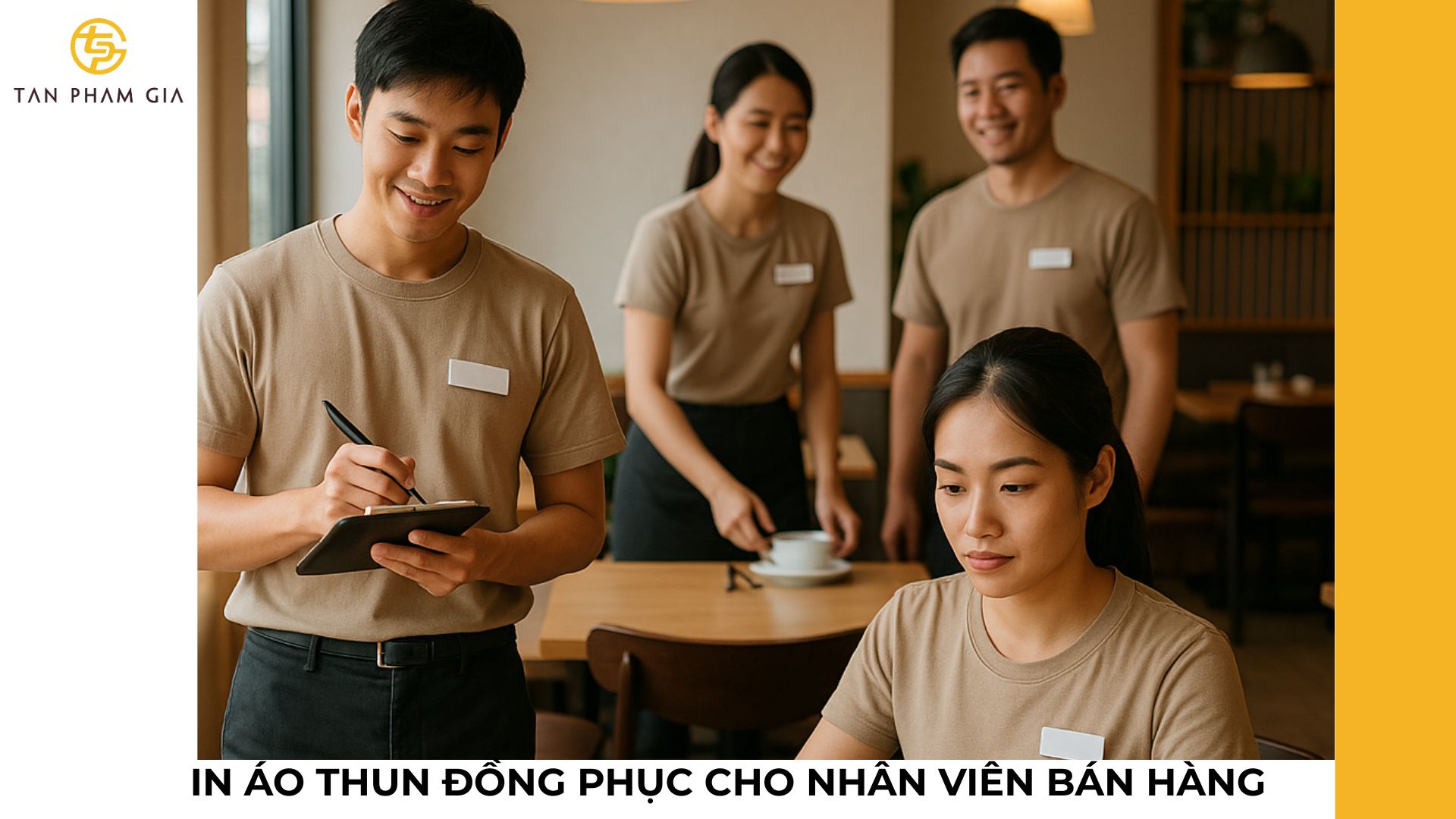 In áo thun đồng phục cho nhân viên bán hàng