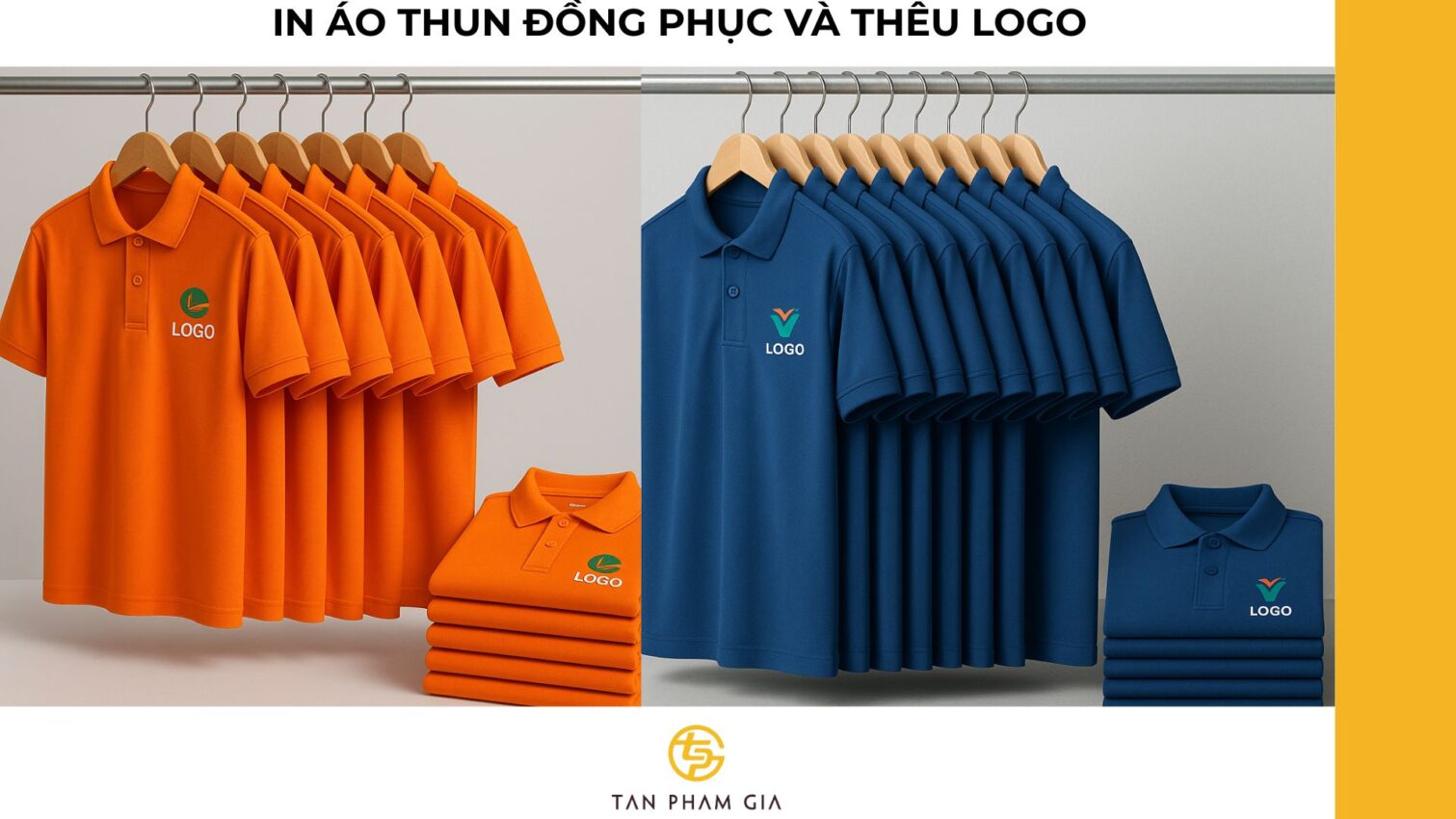 In áo thun đồng phục và thêu logo