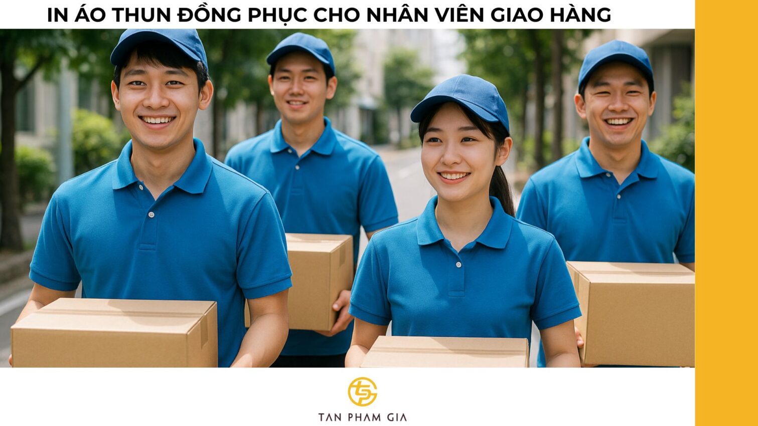 In áo thun đồng phục cho nhân viên giao hàng