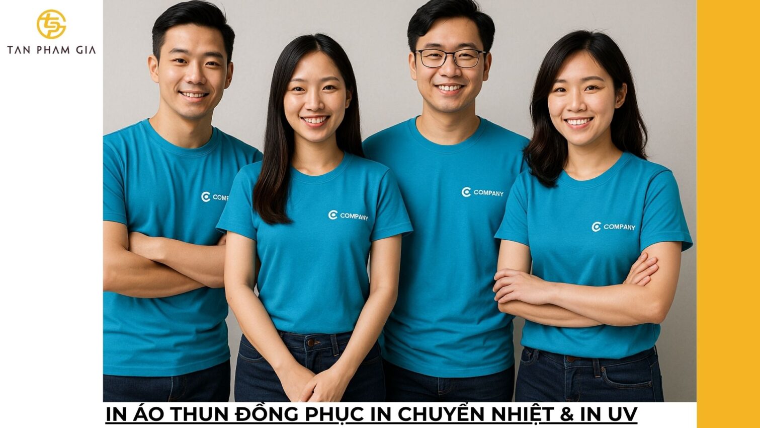 In áo thun đồng phục in chuyển nhiệt & in UV