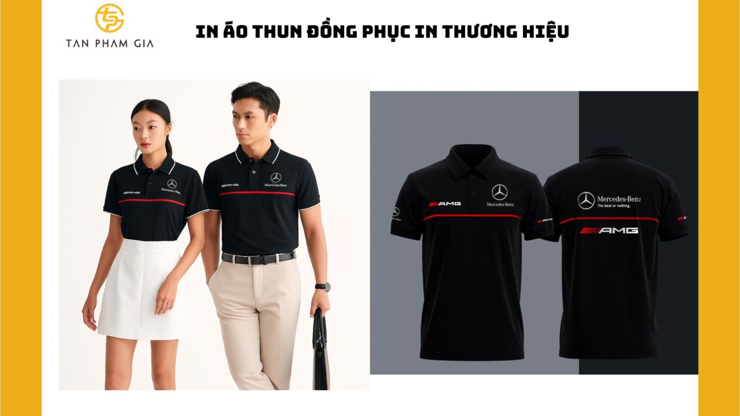 In áo thun đồng phục in theo thương hiệu