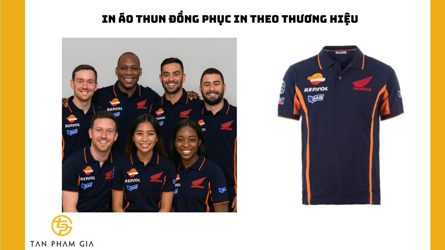In áo thun đồng phục in theo thương hiệu