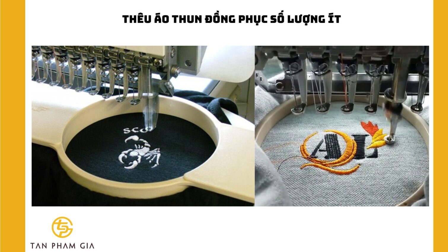 Thêu áo thun đồng phục số lượng ít