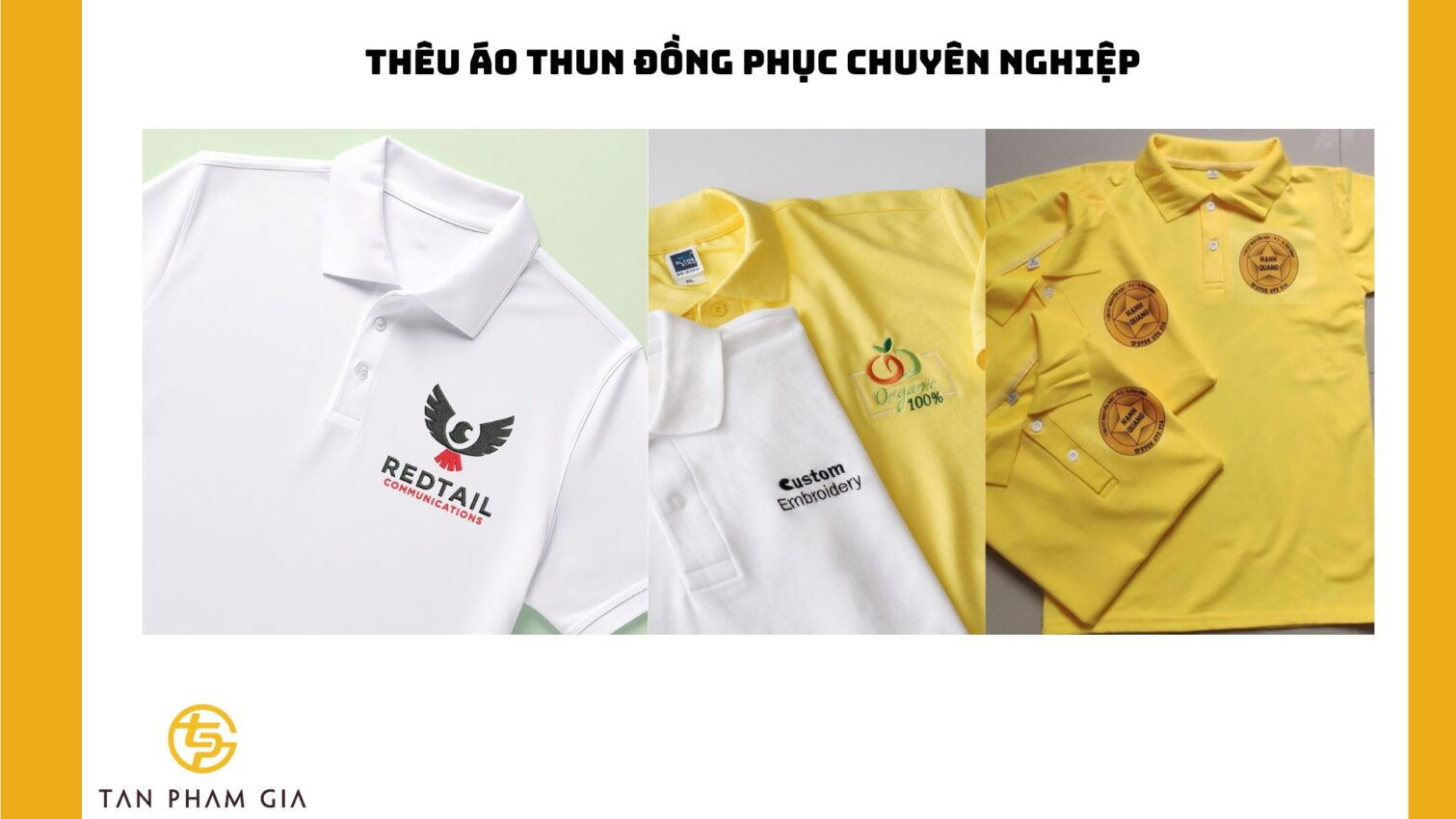 Thêu áo thun đồng phục chuyên nghiệp