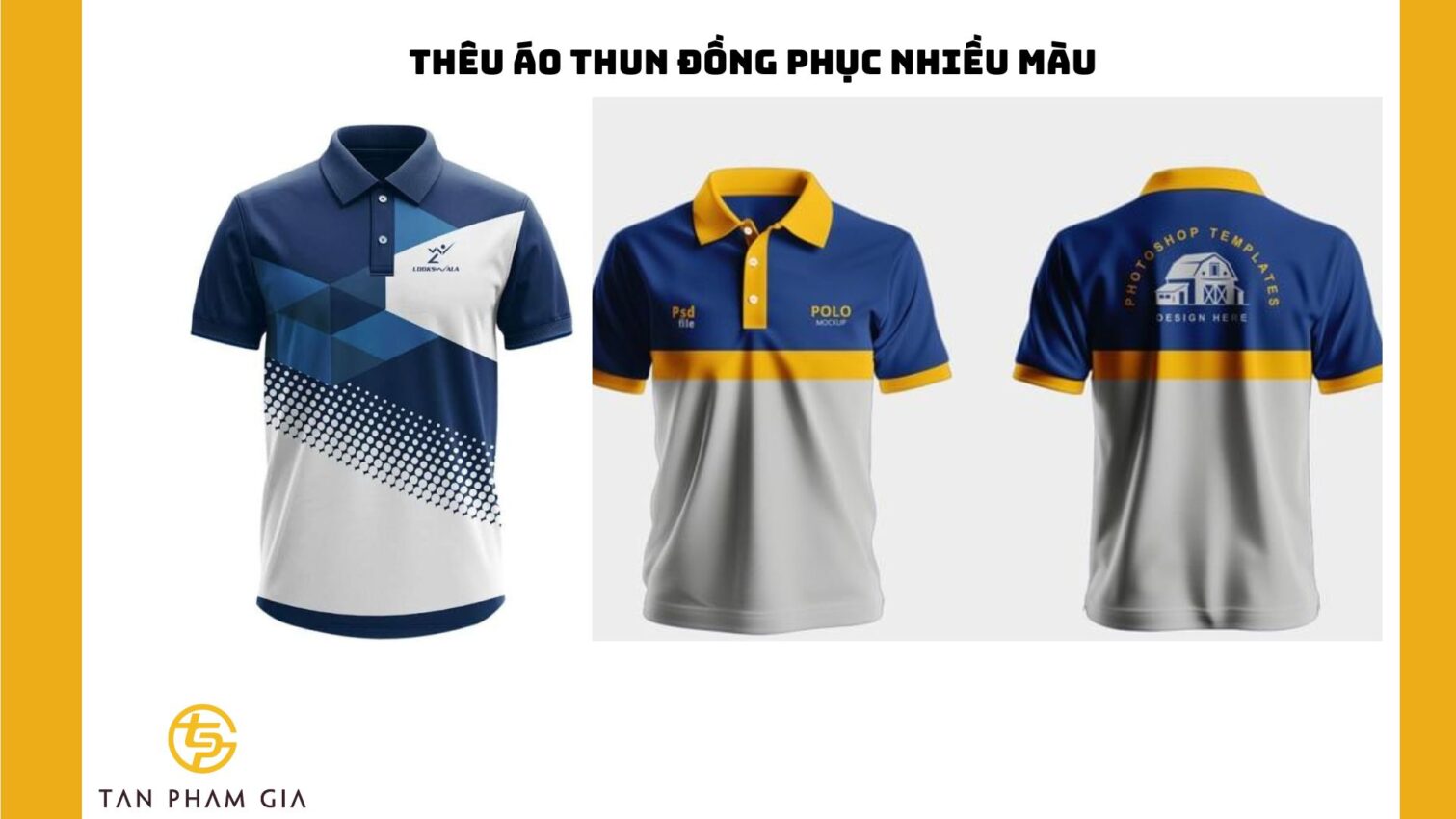 Thêu áo thun đồng phục nhiều màu