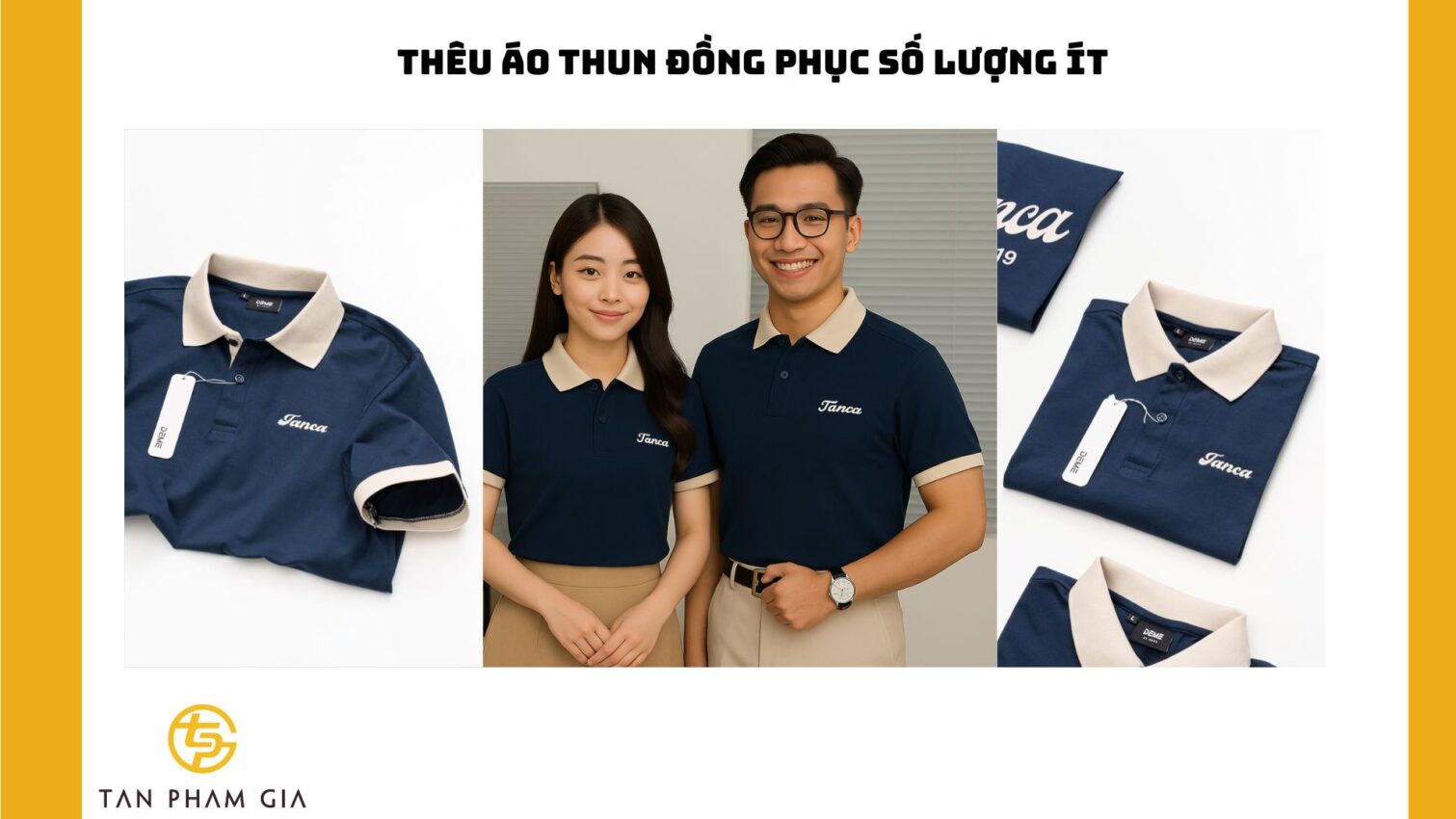 Thêu áo thun đồng phục số lượng ít