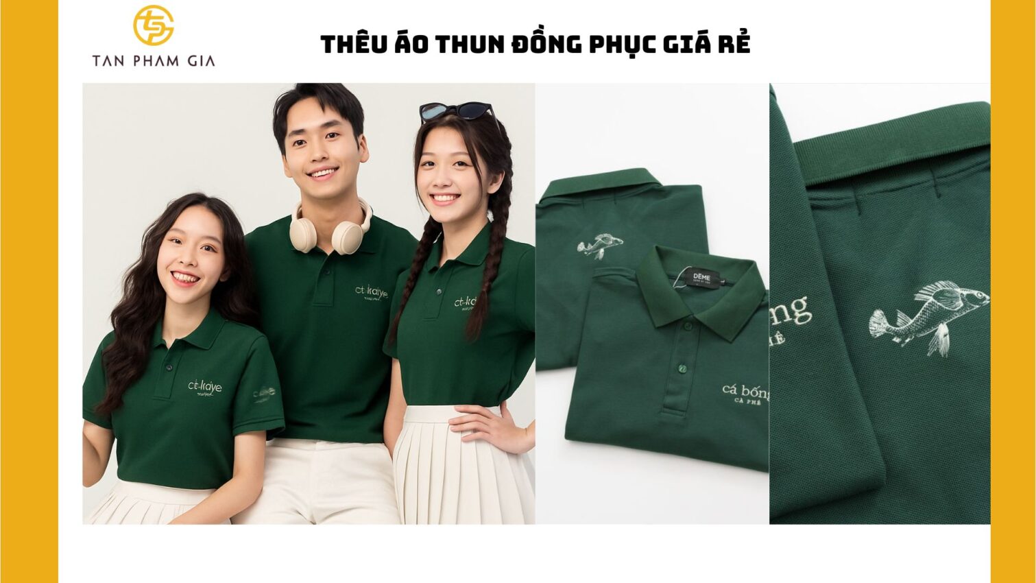 Thêu áo thun đồng phục giá rẻ