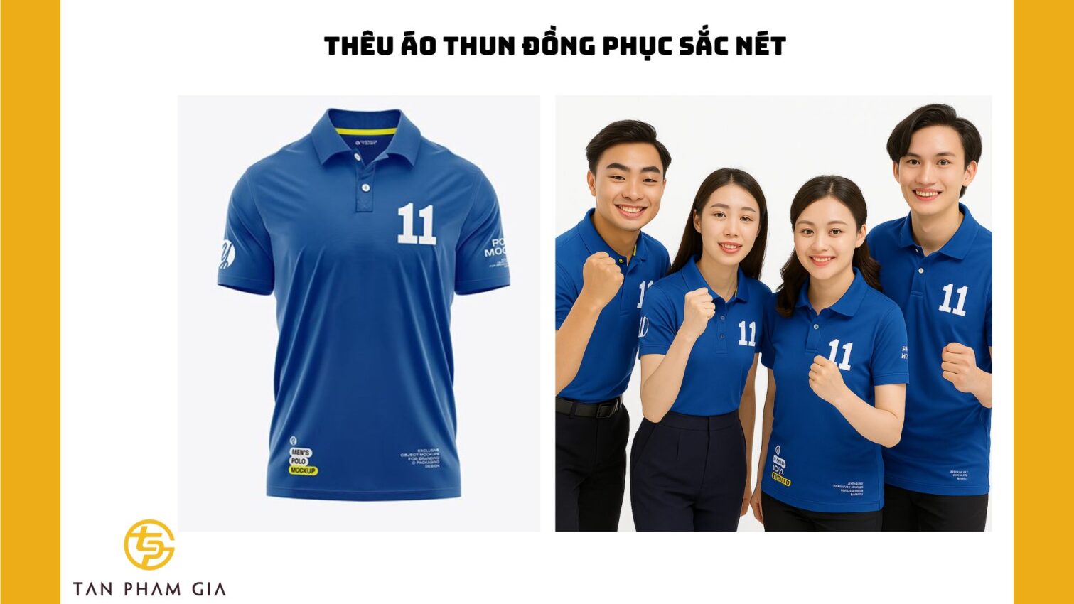 Thêu áo thun đồng phục sắc nét